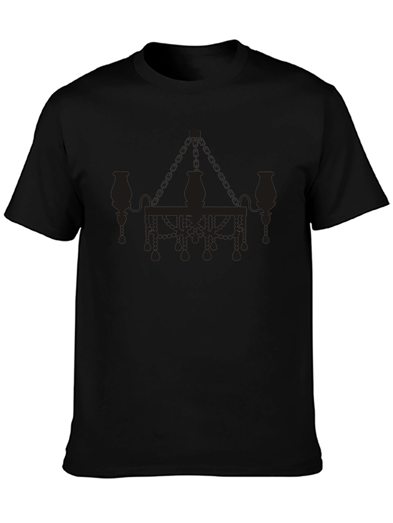 Elegant Chandelier Graphic T-Shirt - Black