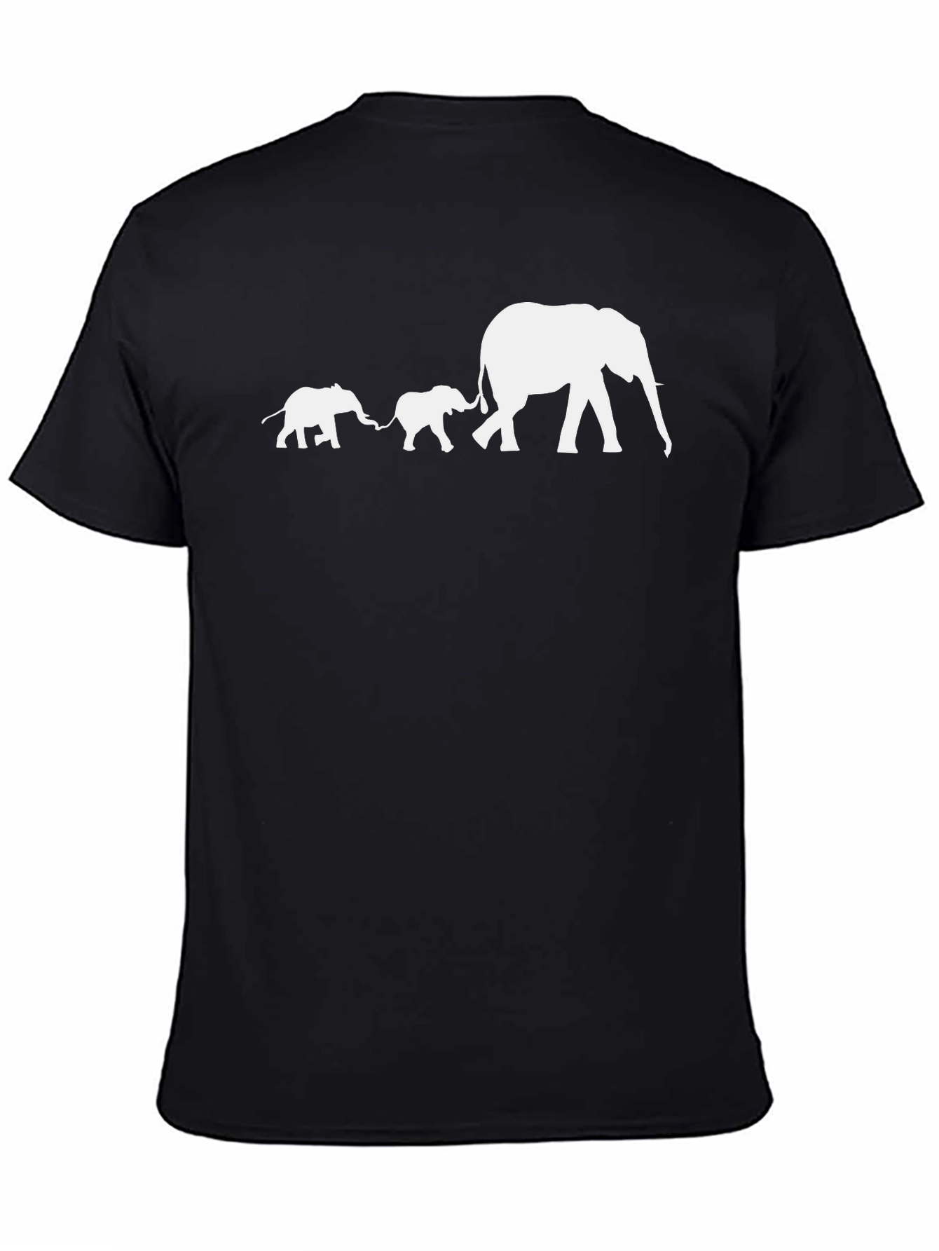 Elephant Family Graphic T-Shirt - Black Cotton Tee