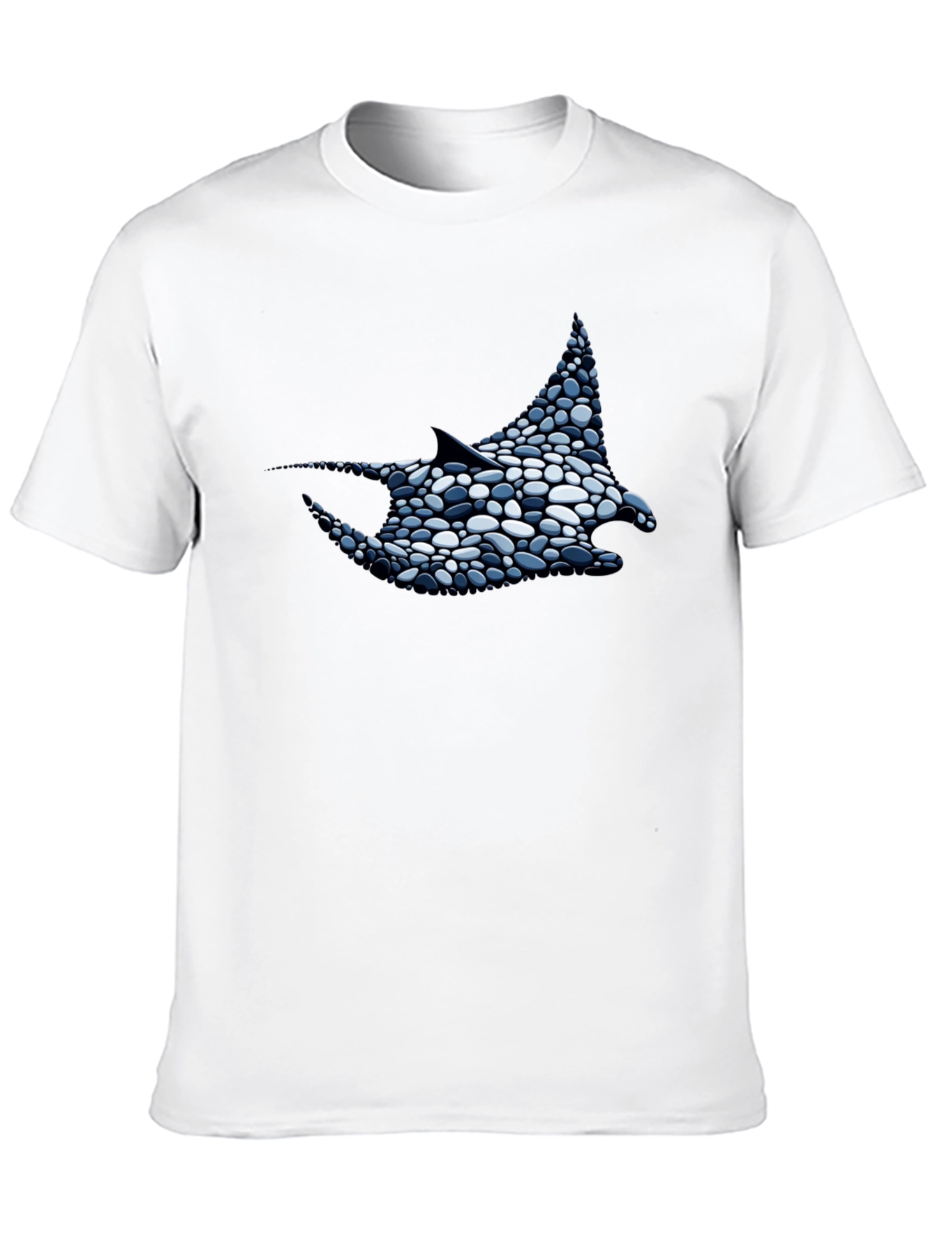 Manta Ray Pebble Art Black T-Shirt