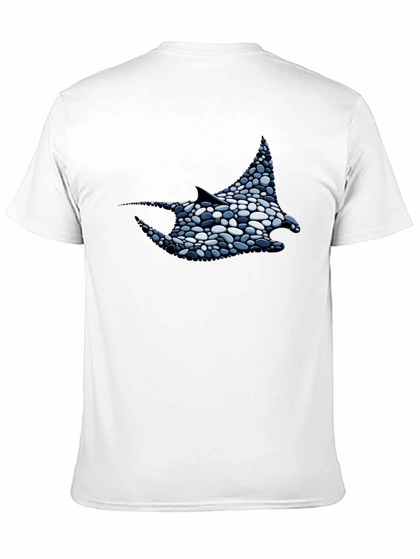 Manta Ray Pebble Art Black T-Shirt