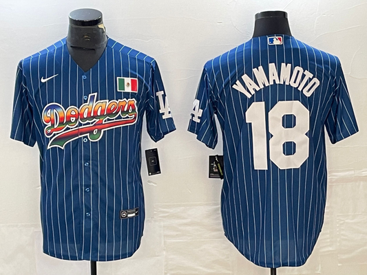 Men's Los Angeles Dodgers Yoshinobu Yamamoto #18 Blue Game Player Jerseys