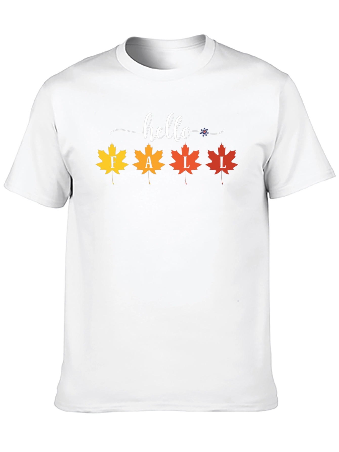 Hello Fall Maple Leaf Graphic Tee - Autumn Style