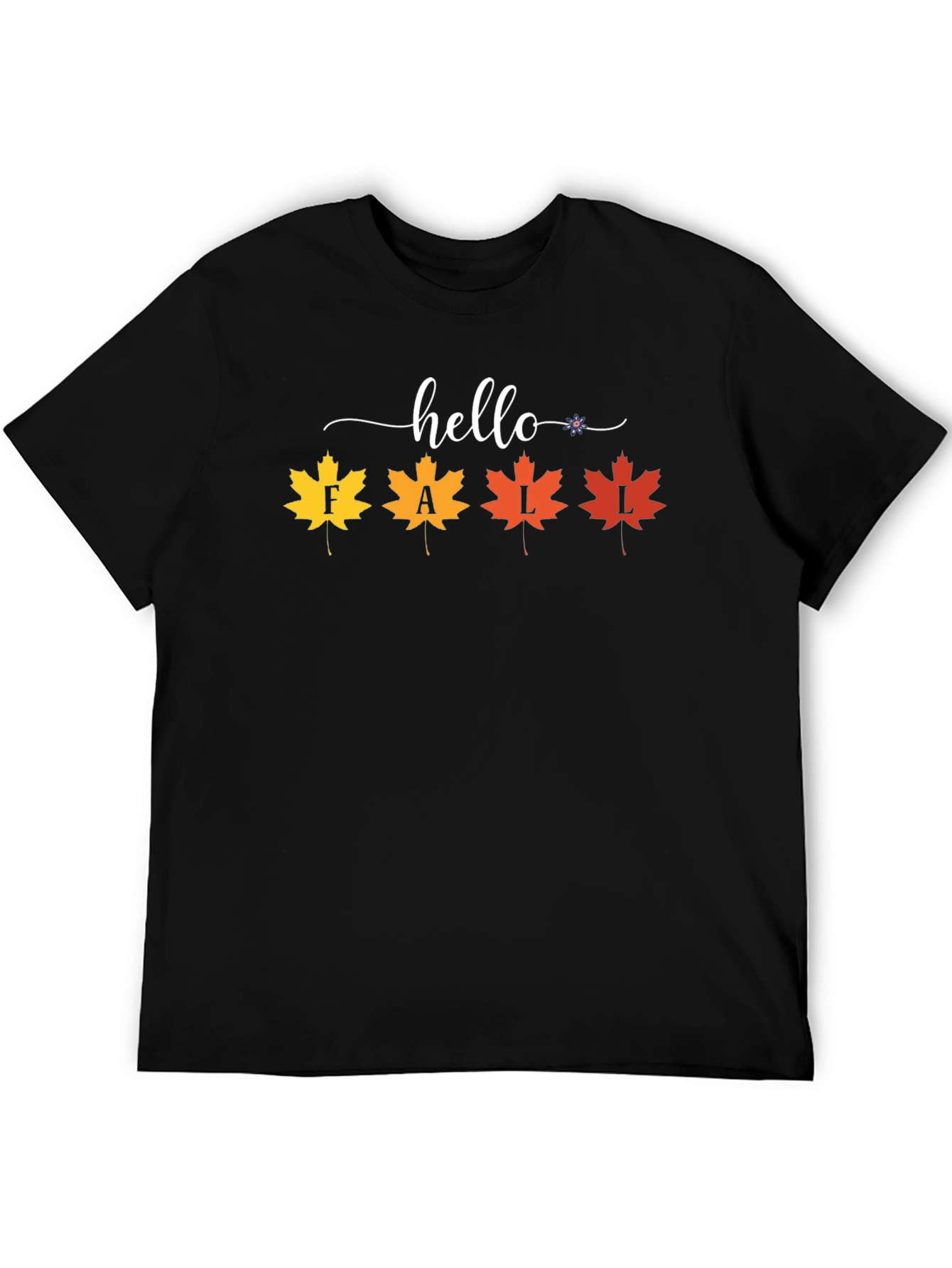 Hello Fall Maple Leaf Graphic Tee - Autumn Style