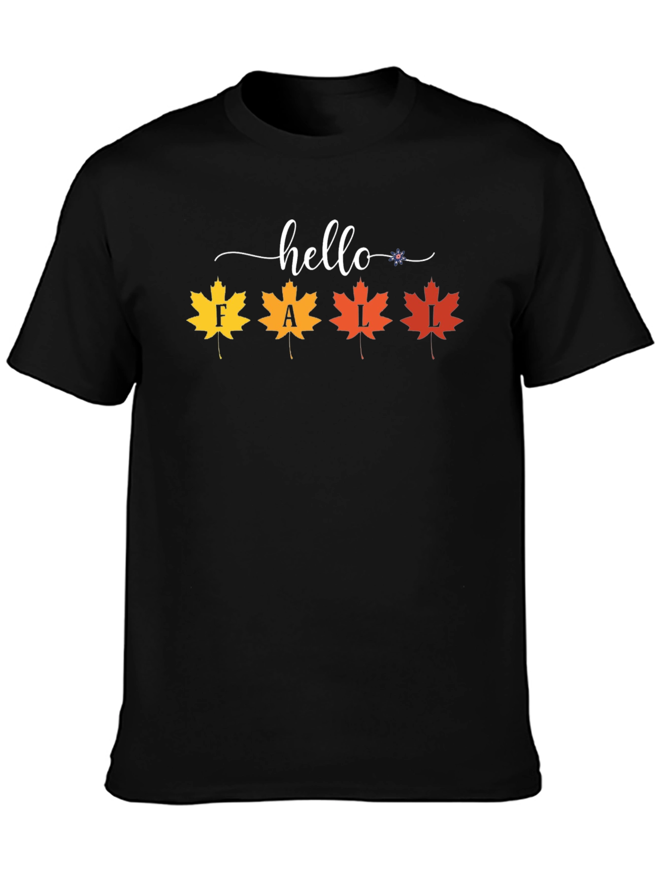 Hello Fall Maple Leaf Graphic Tee - Autumn Style