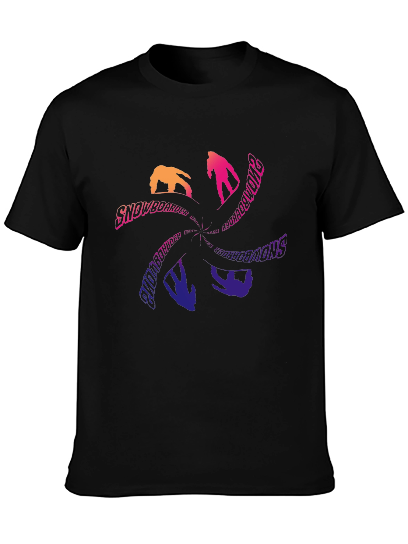 Snowboarder Graphic Tee - Cool Black T-Shirt