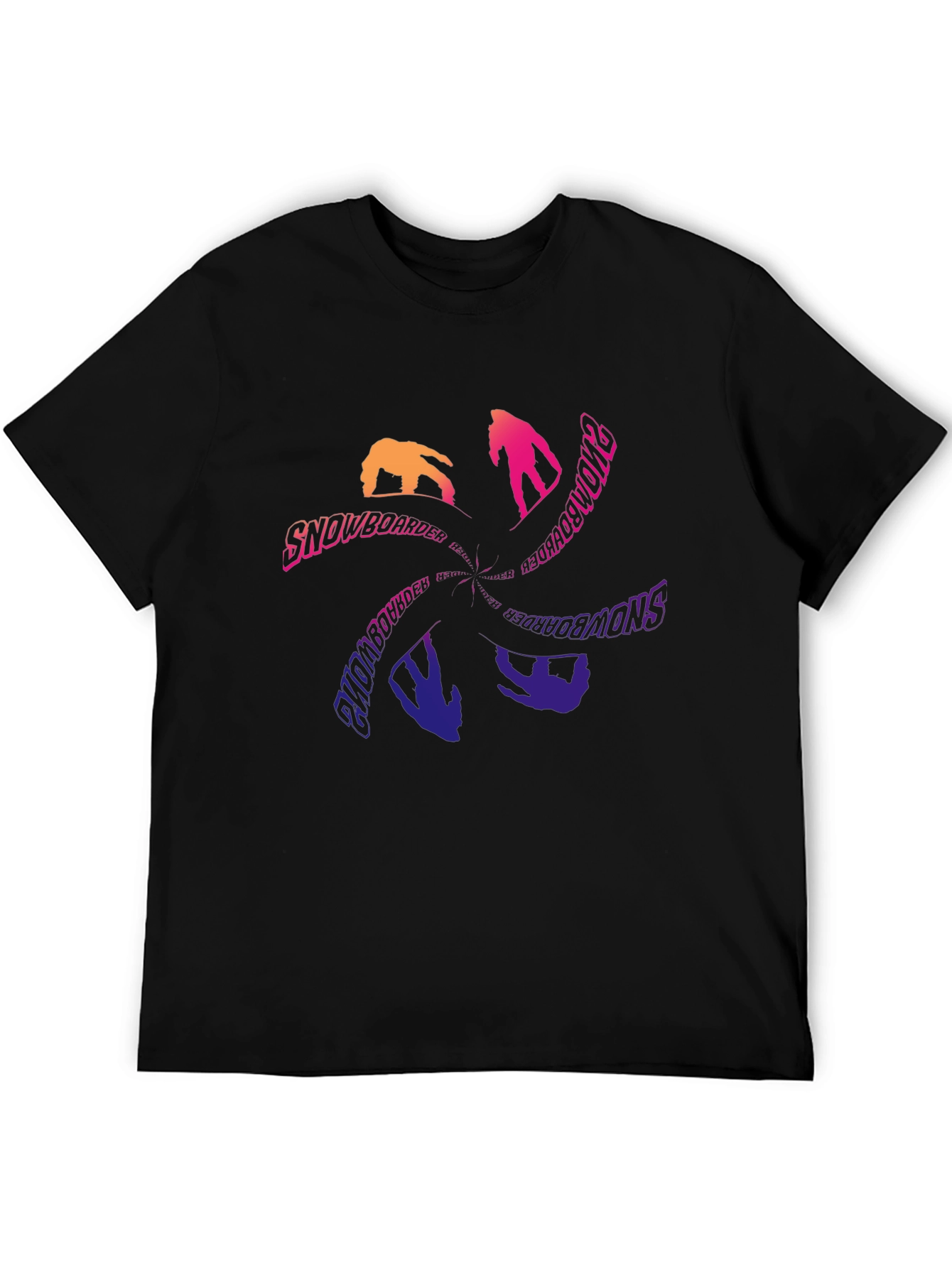 Snowboarder Graphic Tee - Cool Black T-Shirt
