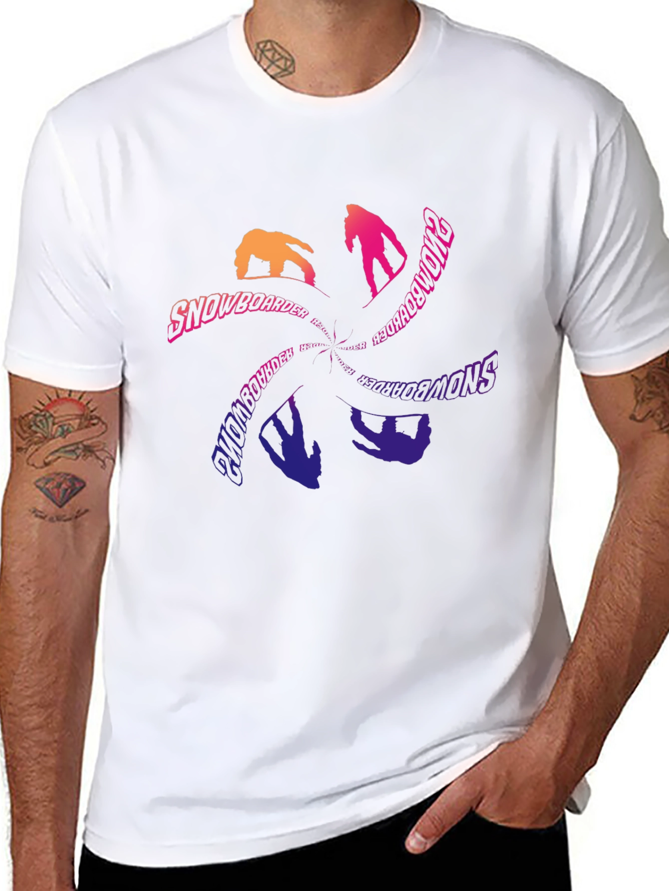 Snowboarder Graphic Tee - Cool Black T-Shirt
