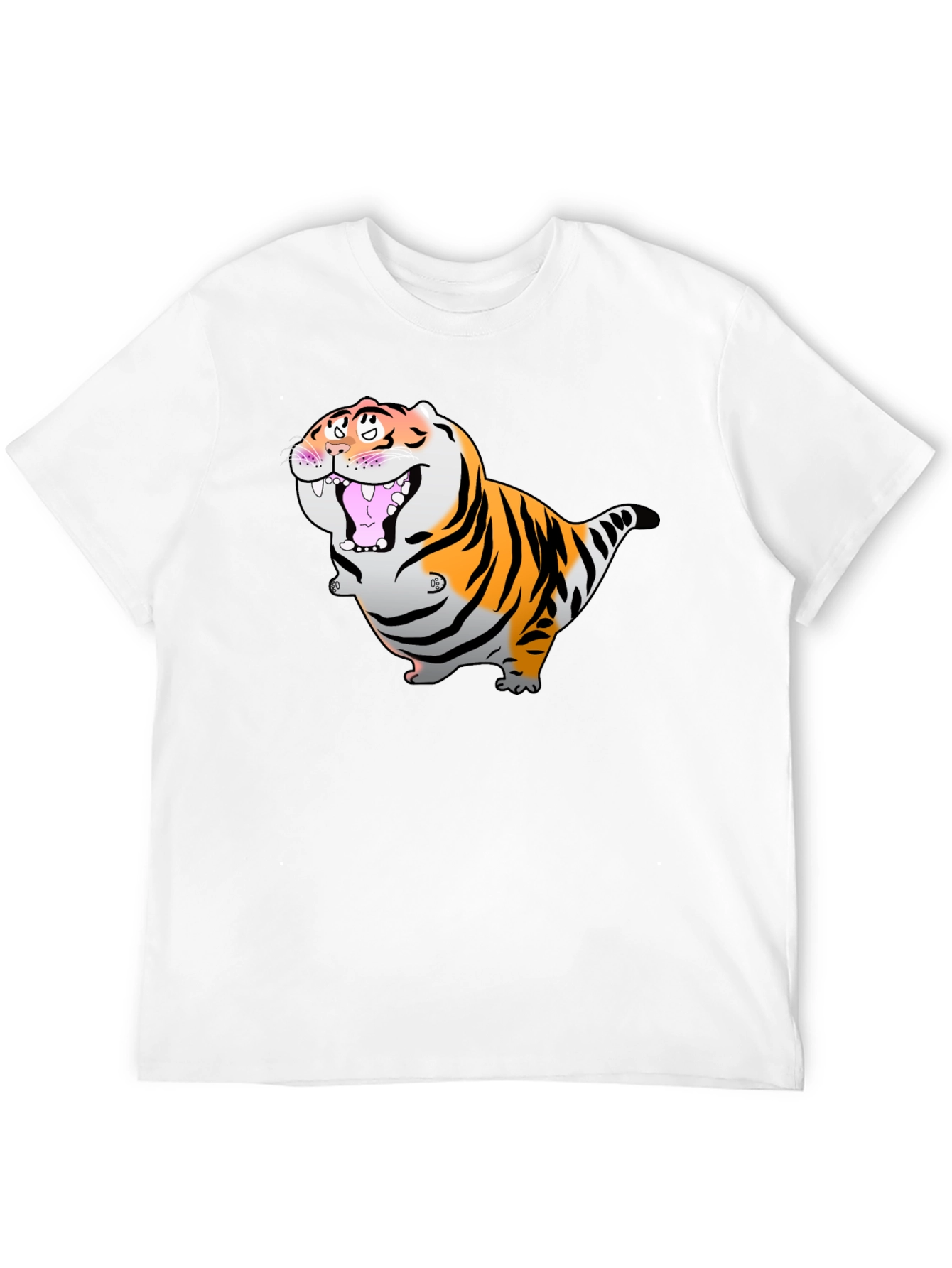 Cartoon Tiger Graphic Black T-Shirt