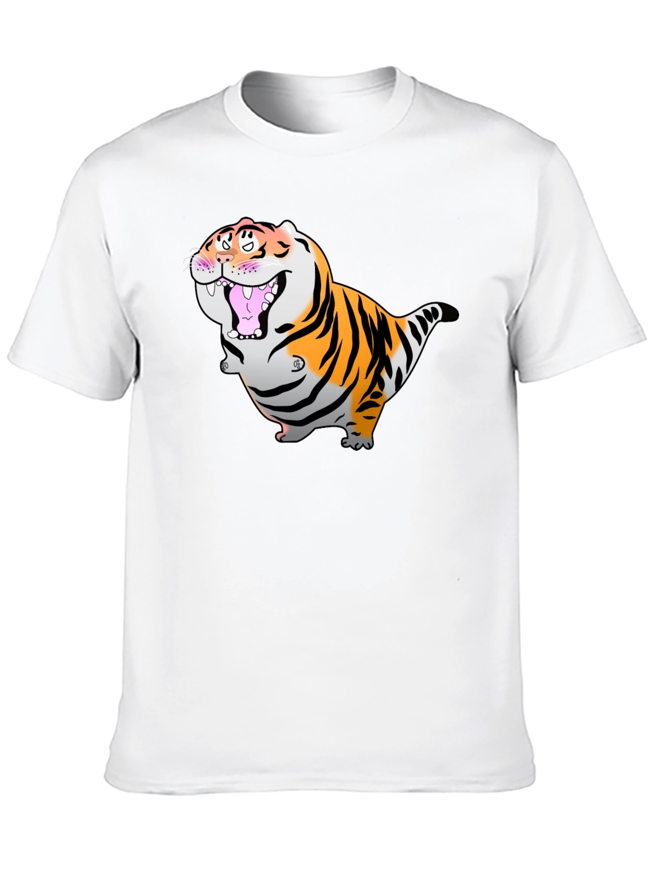 Cartoon Tiger Graphic Black T-Shirt