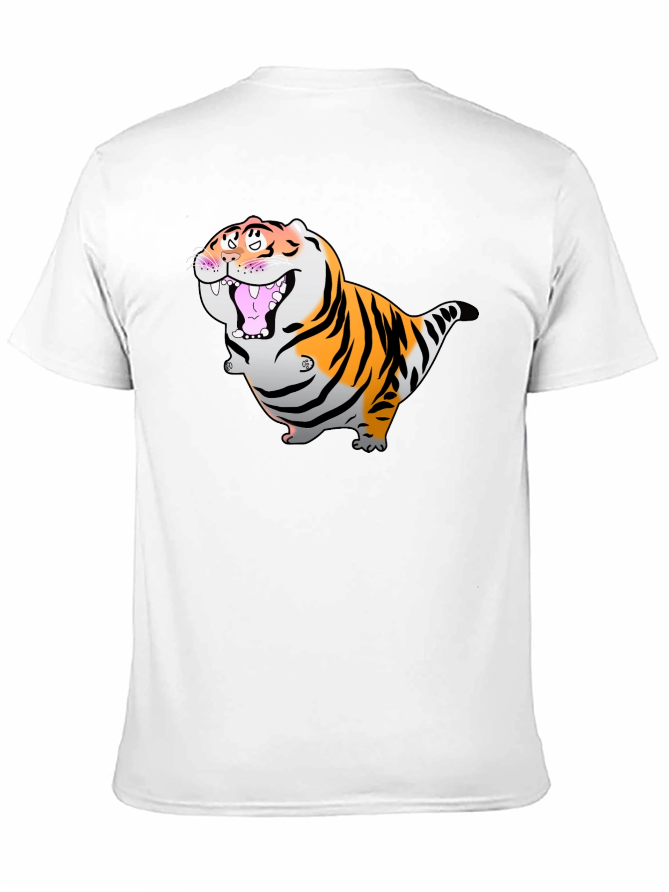 Cartoon Tiger Graphic Black T-Shirt