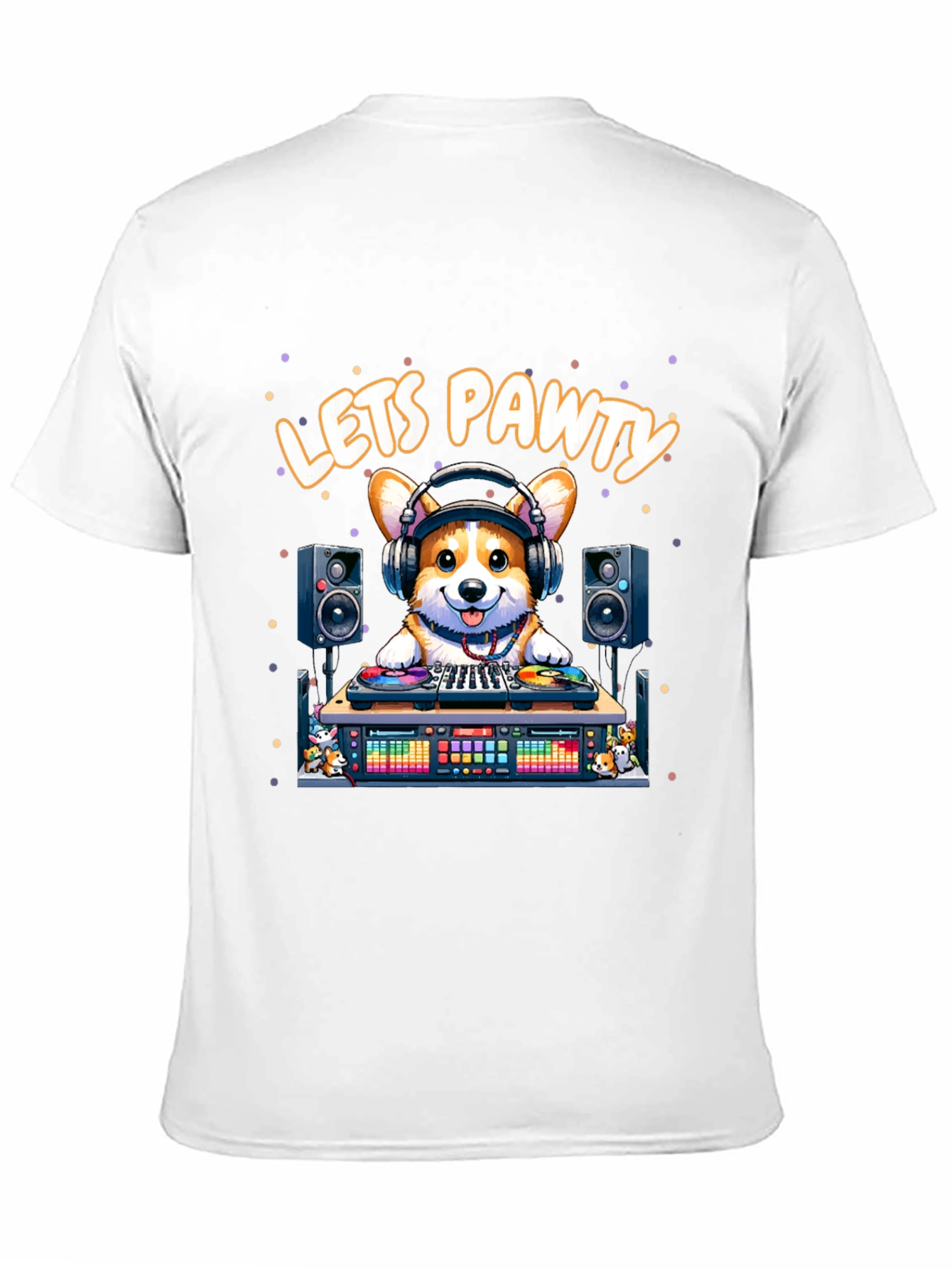 Lets Pawty Corgi DJ Graphic T-Shirt