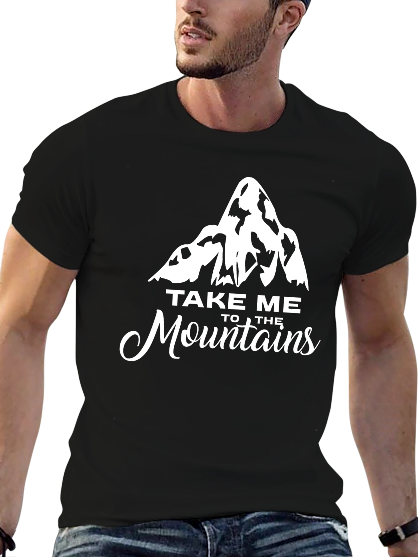Take Me to the Mountains Black Graphic Tee