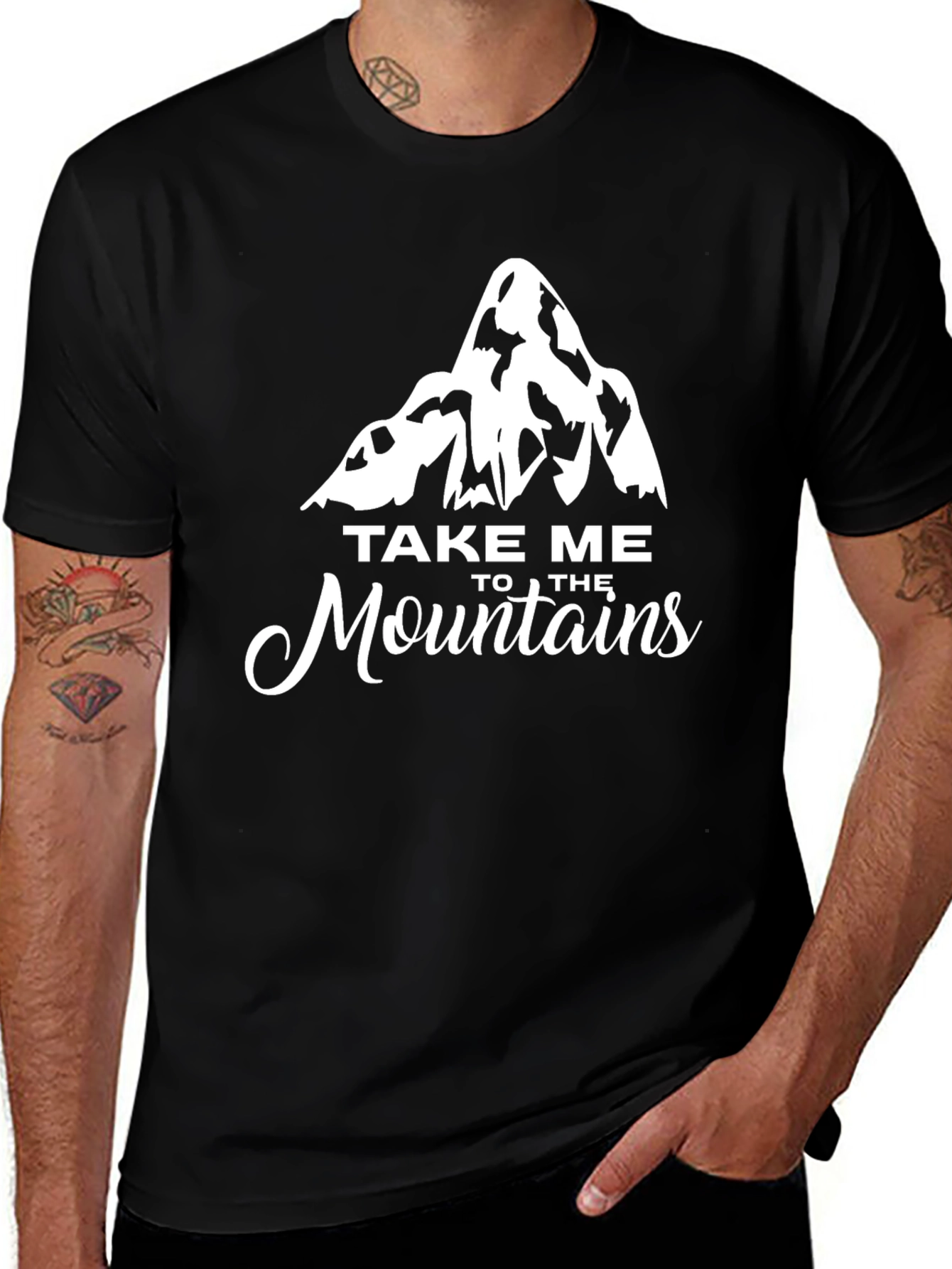 Take Me to the Mountains Black Graphic Tee