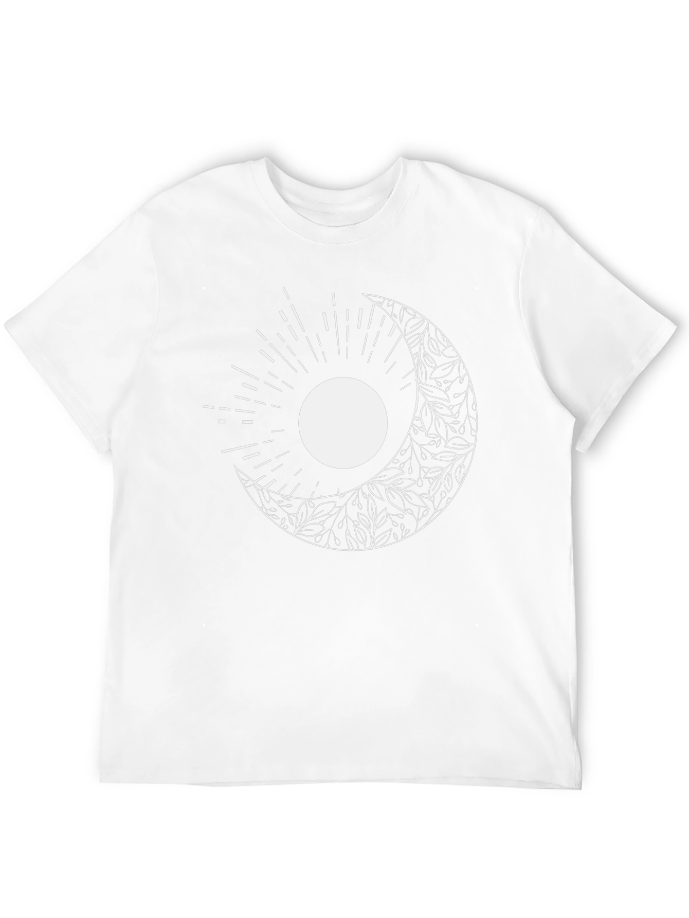 Celestial Moon & Sun Graphic Tee - Black Cotton