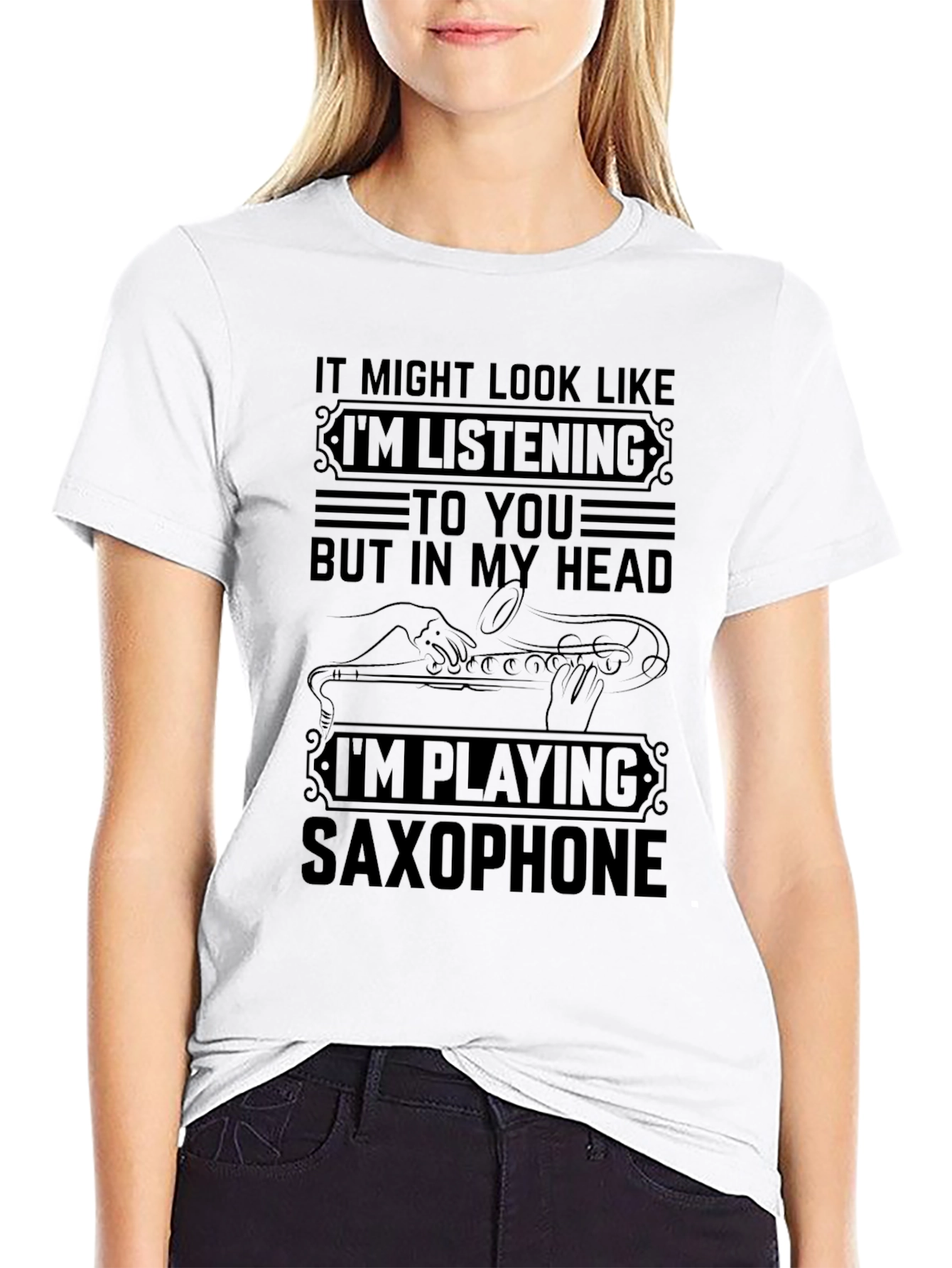 Saxophone Player Novelty Graphic T-Shirt