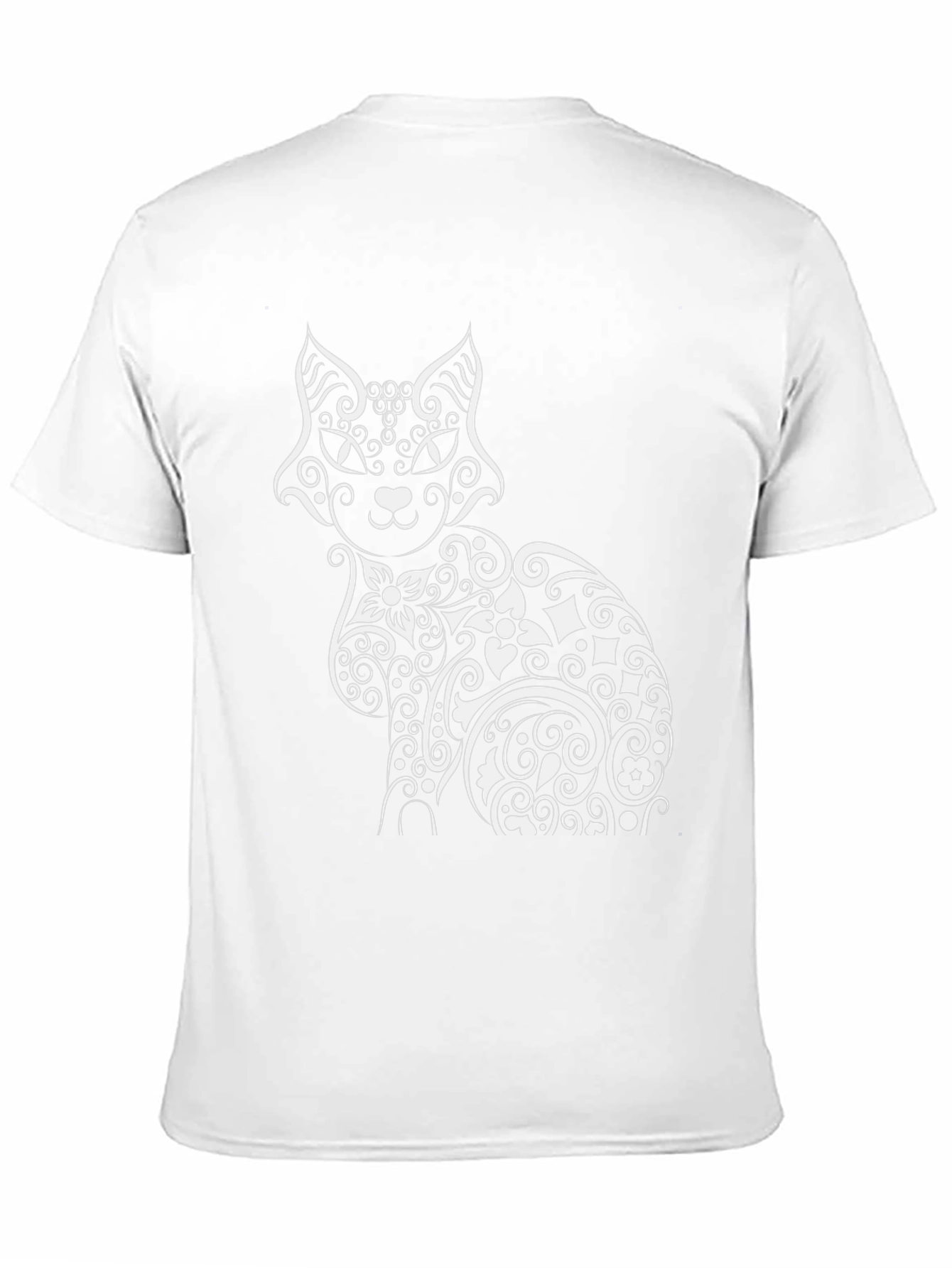 Stylish Cat Graphic Print Black T-Shirt