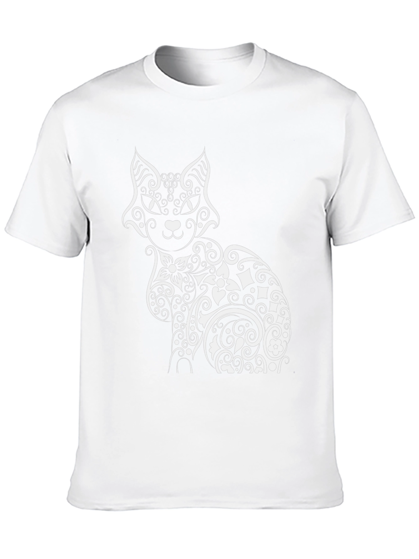 Stylish Cat Graphic Print Black T-Shirt