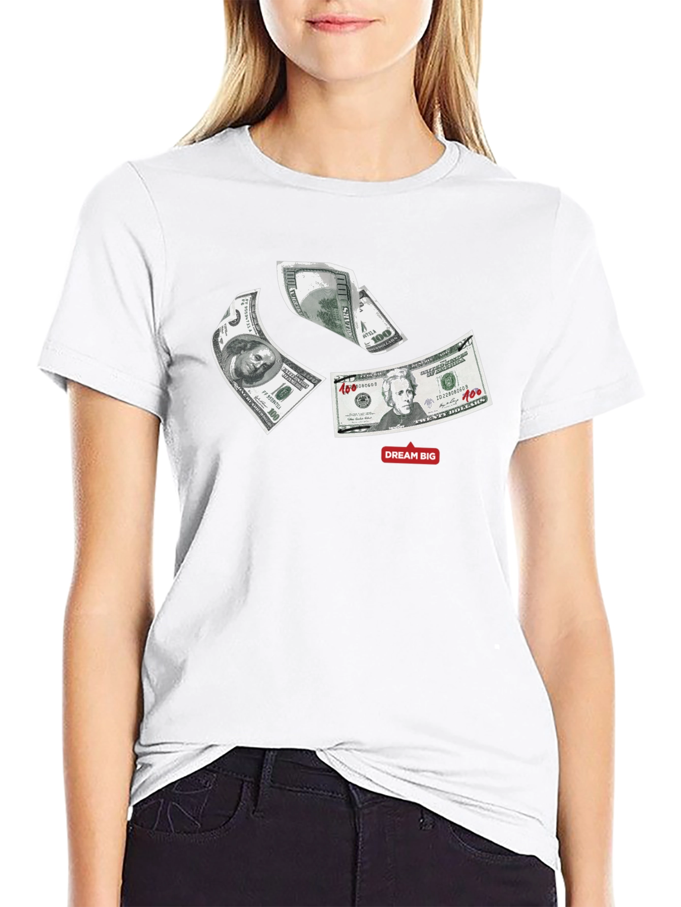 Dream Big Money Graphic Tee - Black