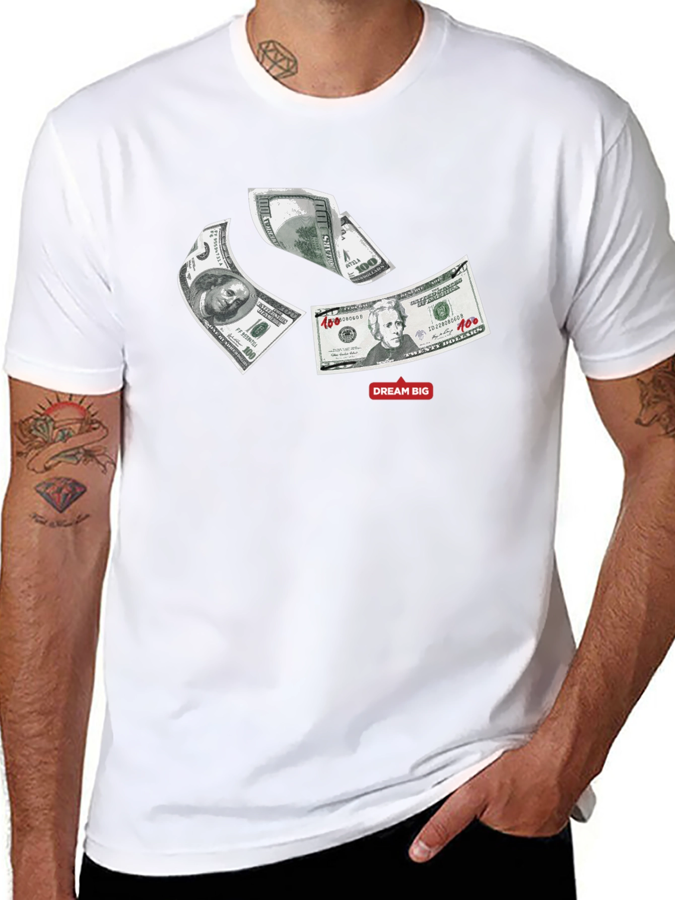 Dream Big Money Graphic Tee - Black