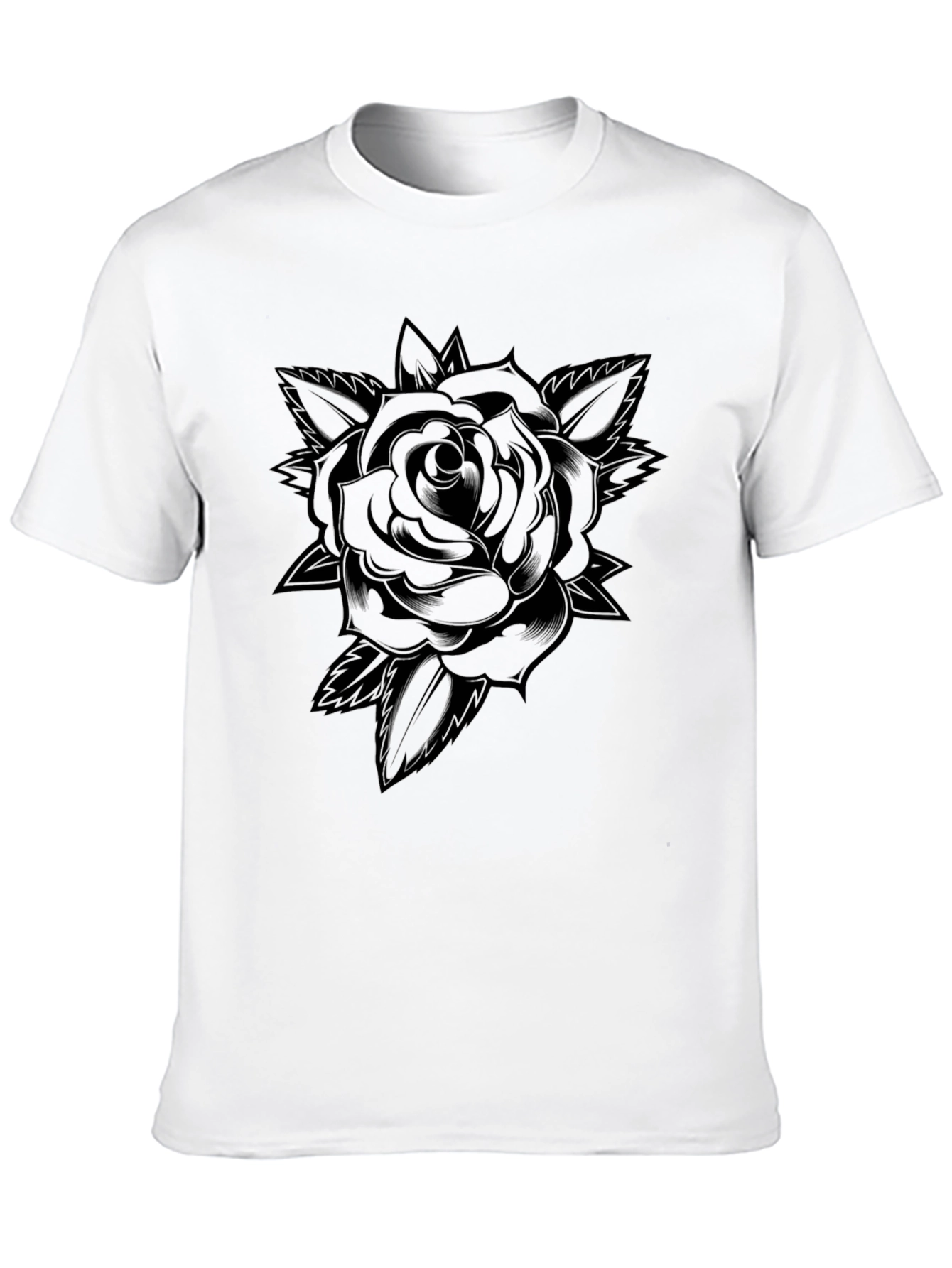 Black Rose Graphic T-Shirt - Mens Casual Tee