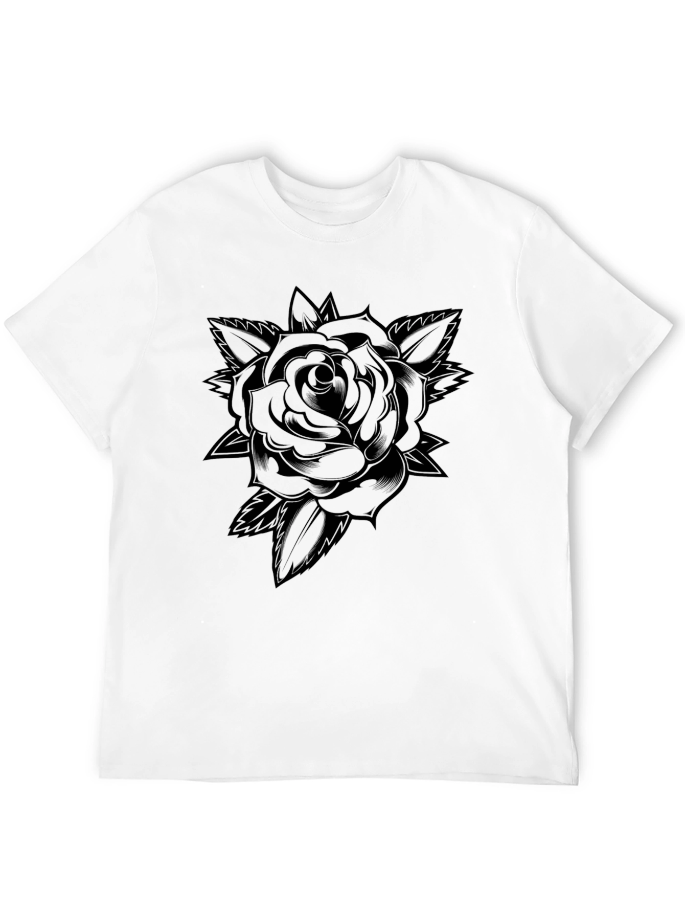 Black Rose Graphic T-Shirt - Mens Casual Tee
