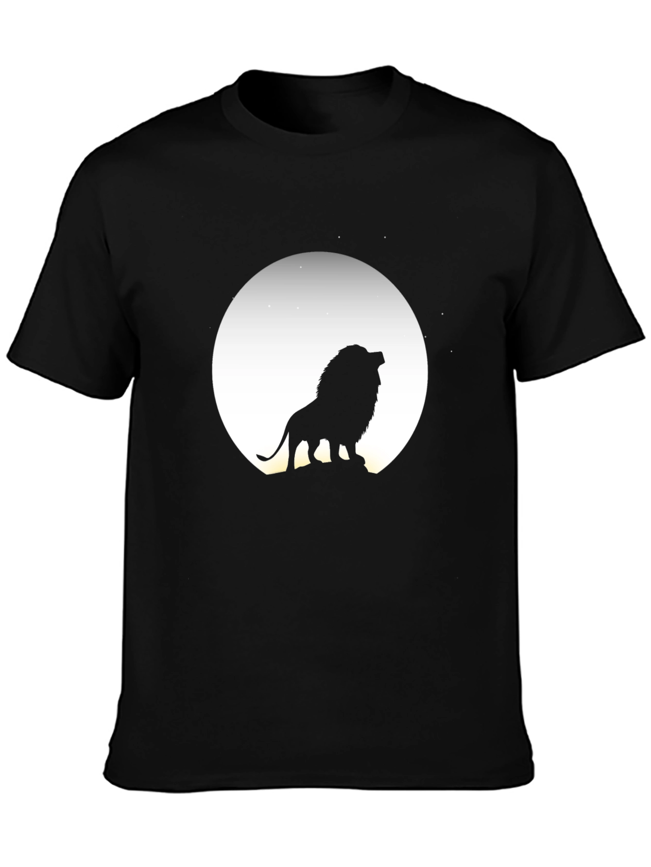 Lion Silhouette Graphic T-Shirt - Black