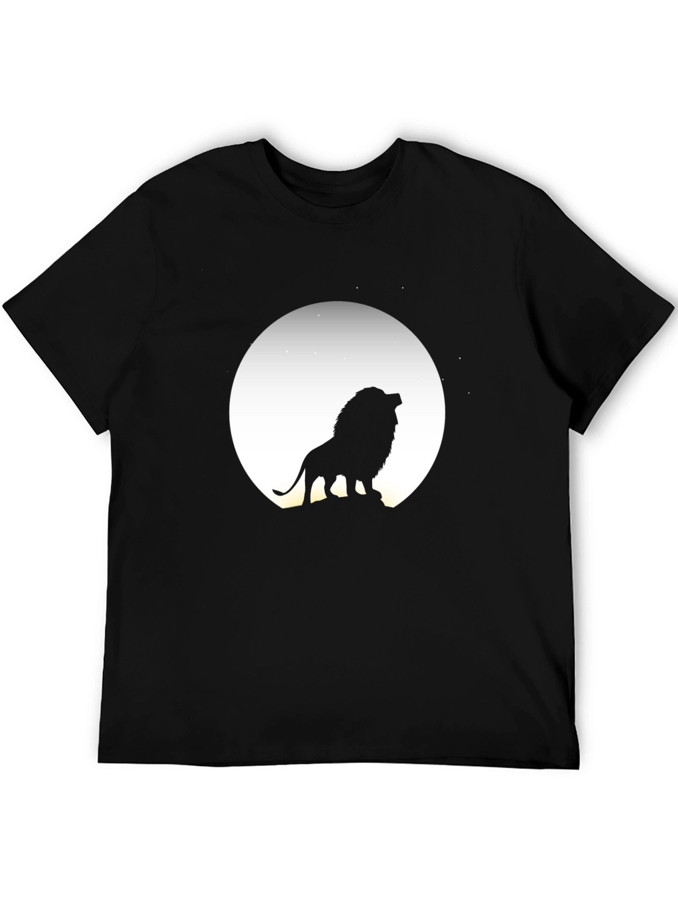 Lion Silhouette Graphic T-Shirt - Black