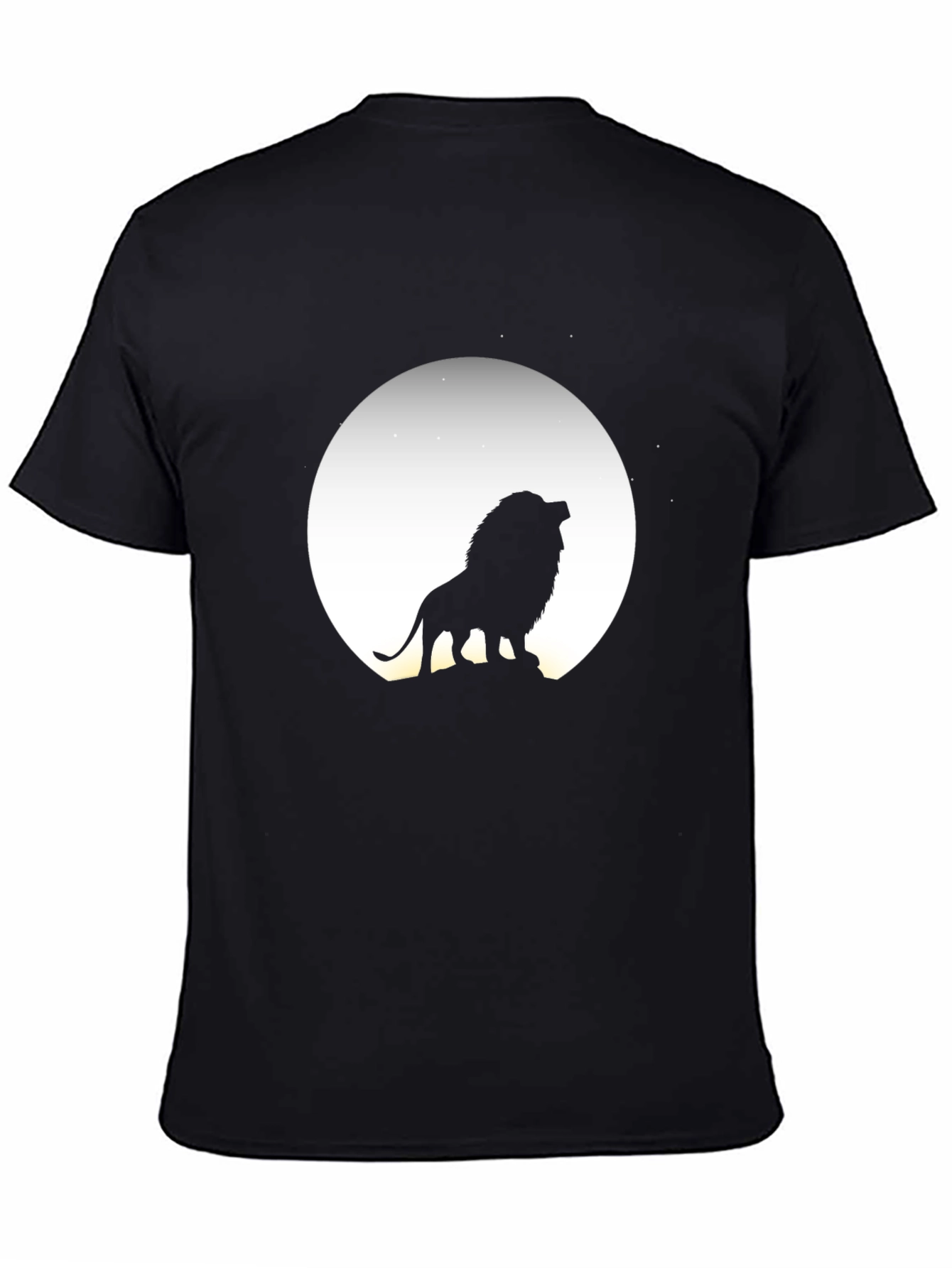 Lion Silhouette Graphic T-Shirt - Black