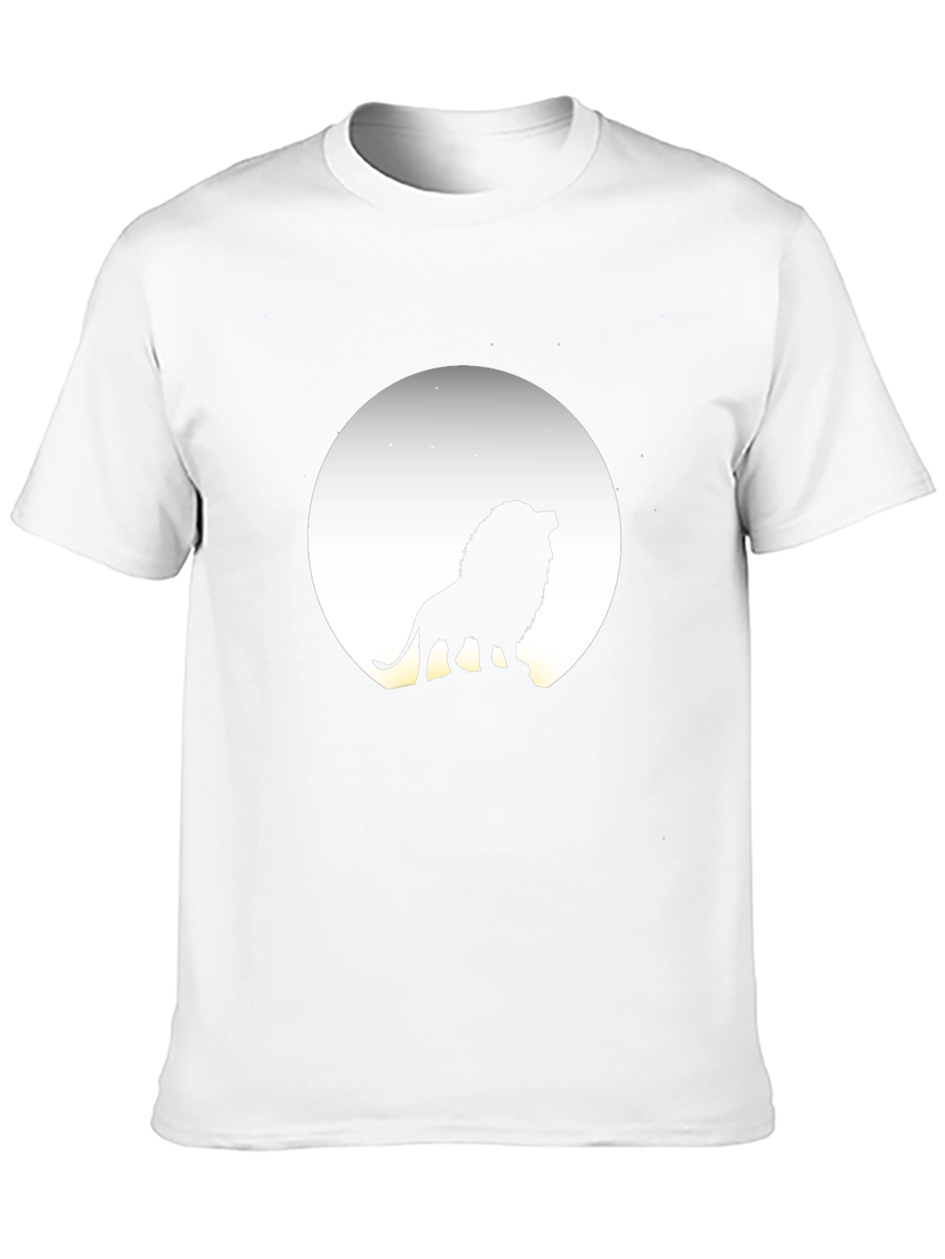 Lion Silhouette Graphic T-Shirt - Black