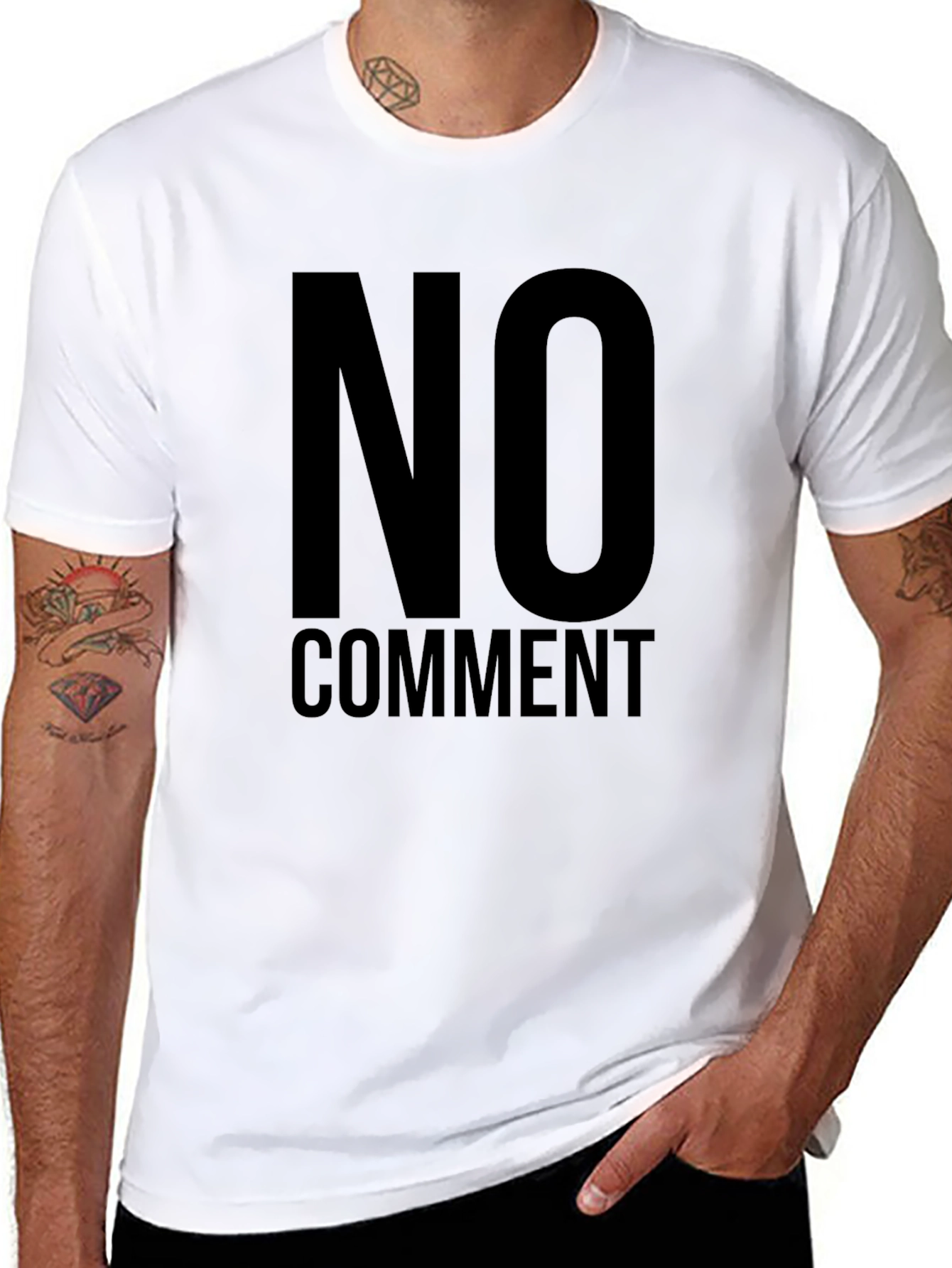 No Comment Statement Tee - Black Graphic T-Shirt