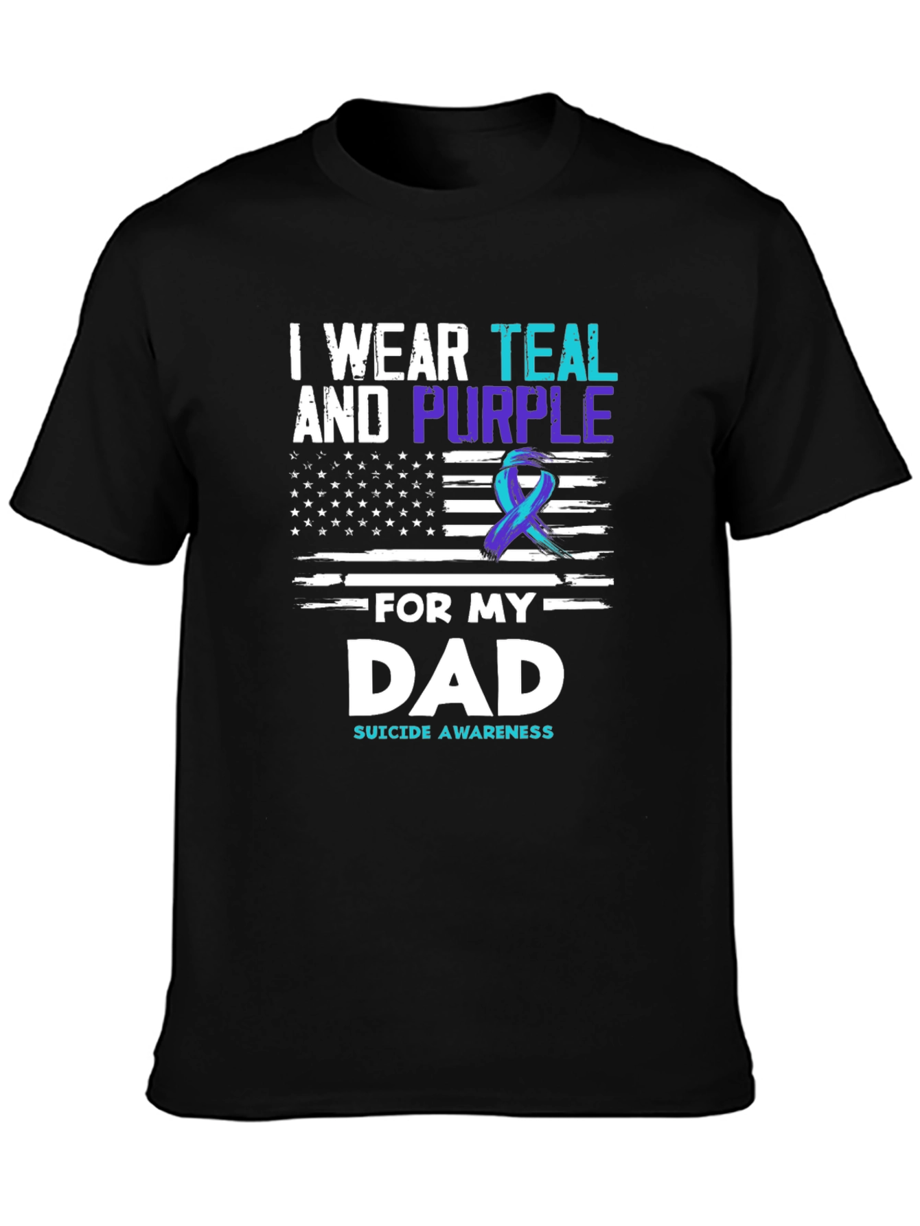 Teal and Purple Dad Suicide Awareness T-Shirt