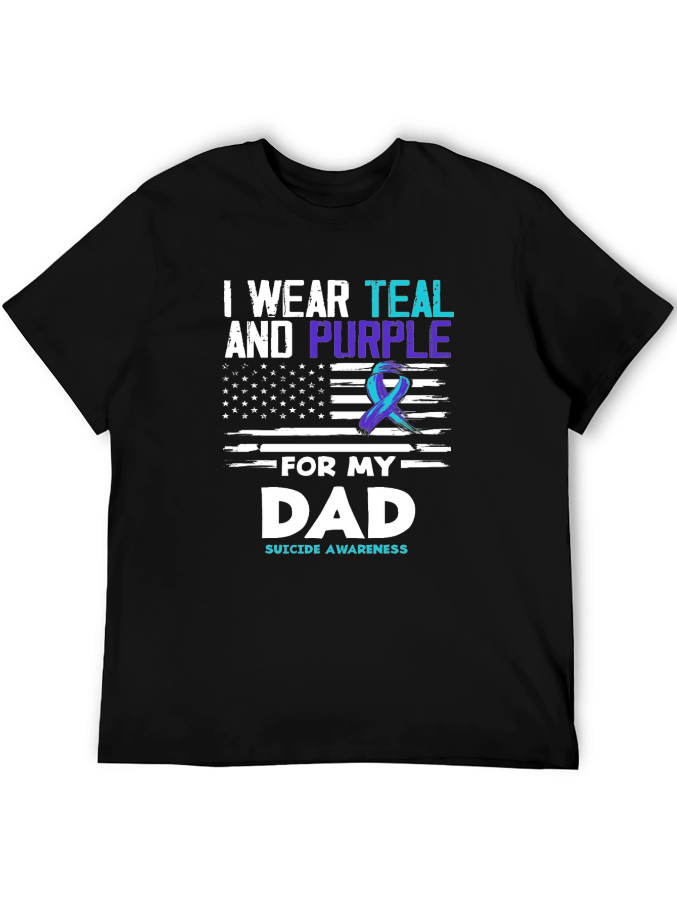 Teal and Purple Dad Suicide Awareness T-Shirt