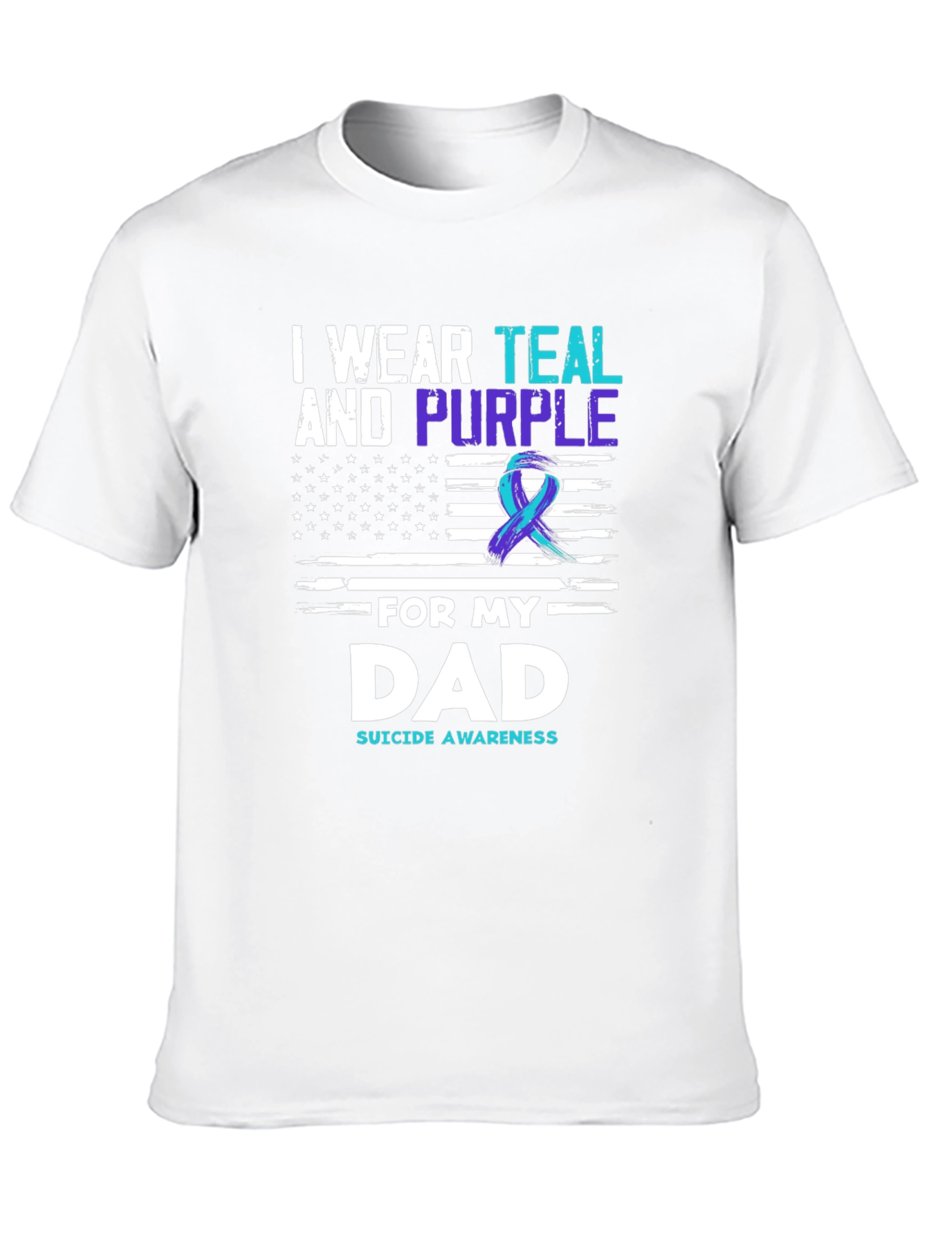 Teal and Purple Dad Suicide Awareness T-Shirt