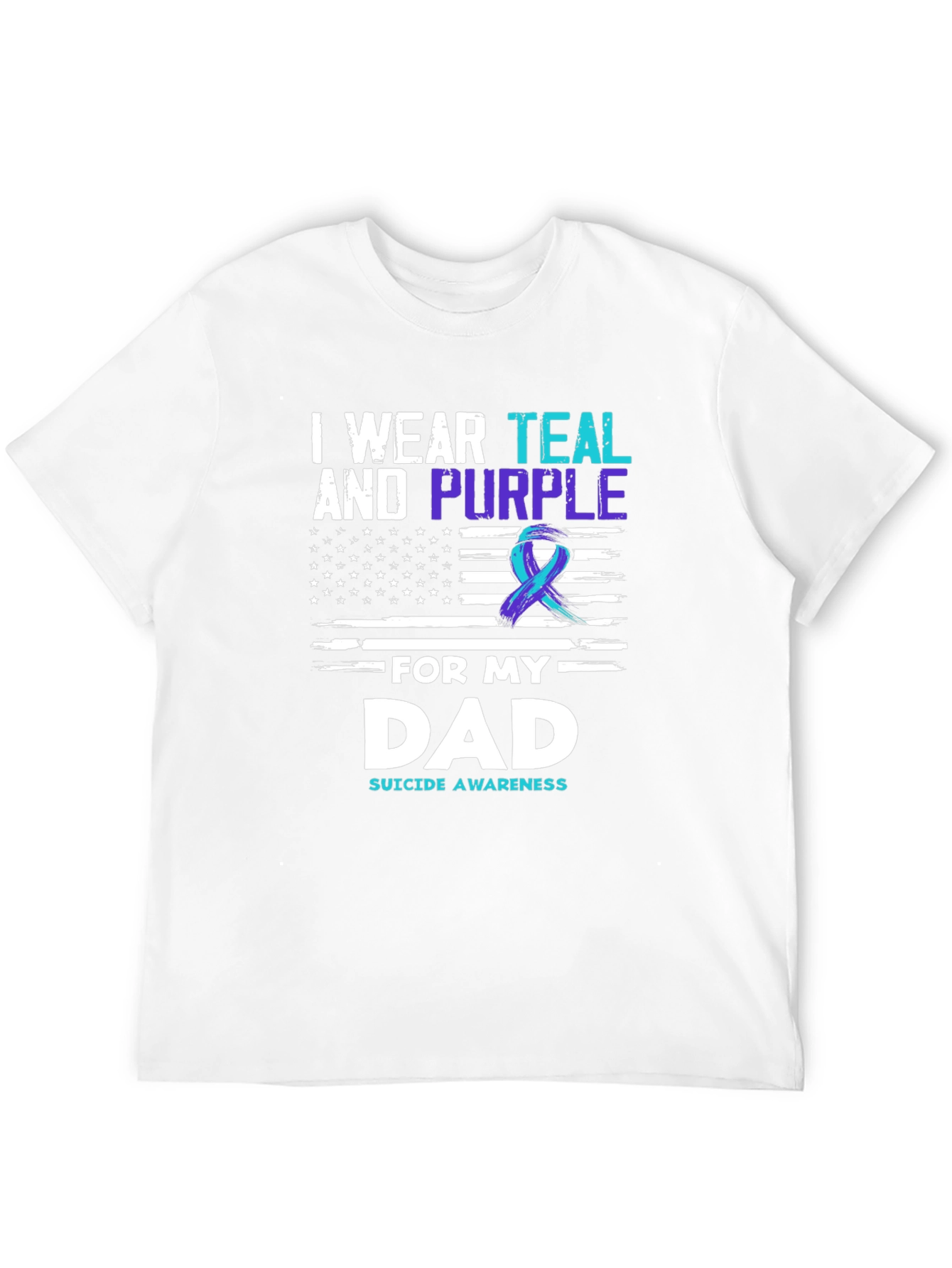 Teal and Purple Dad Suicide Awareness T-Shirt
