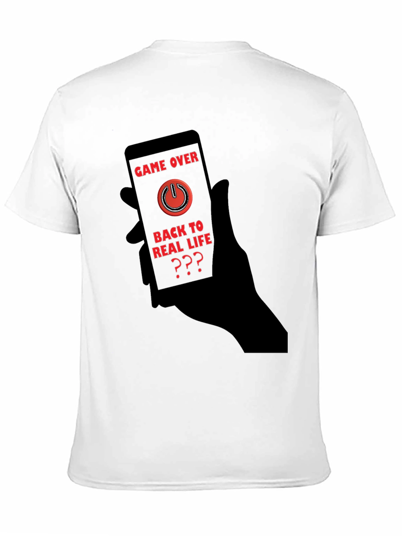Game Over Black T-Shirt - Back to Real Life?