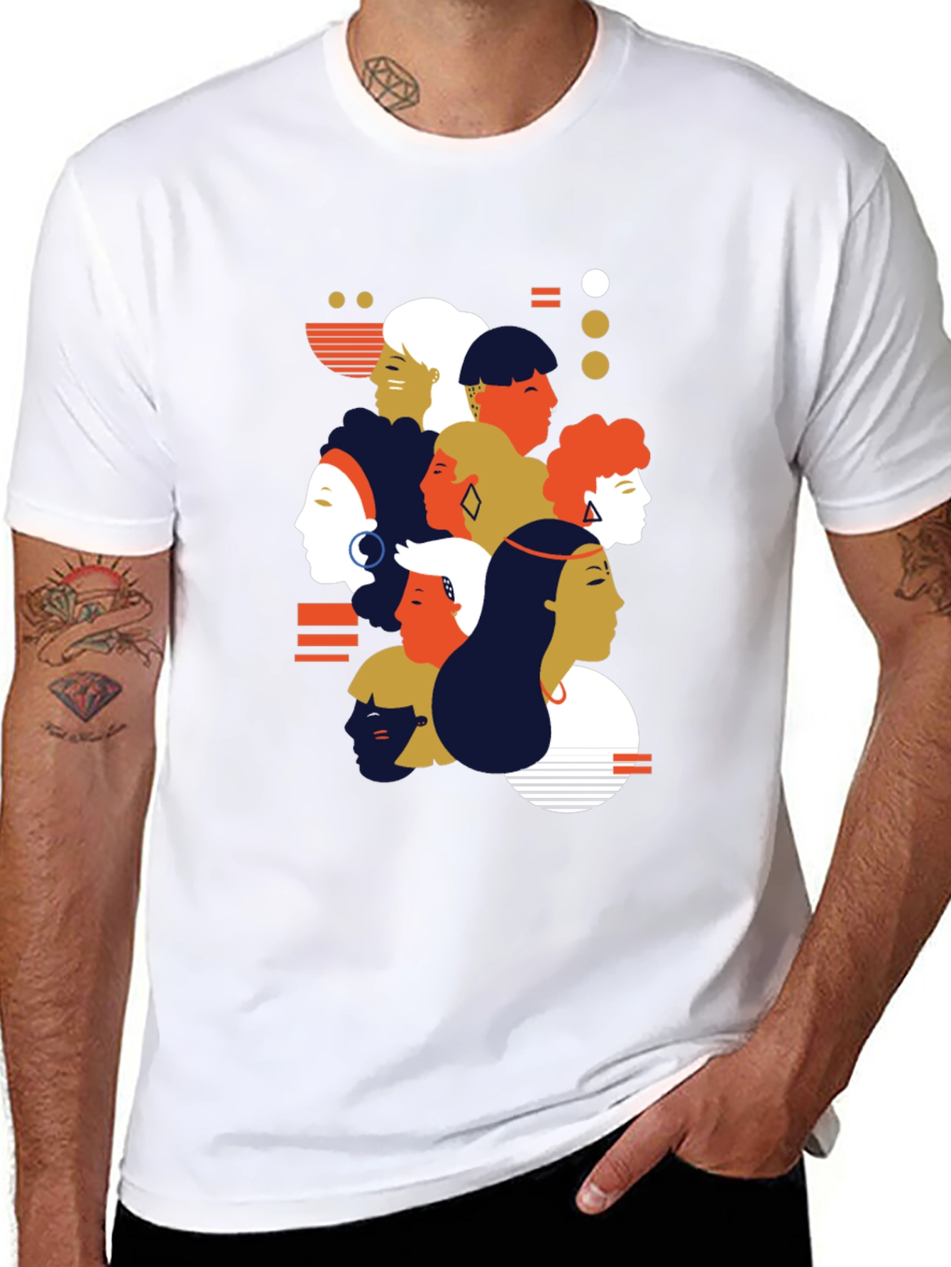 Diverse Faces Graphic Tee - Unisex Black T-Shirt