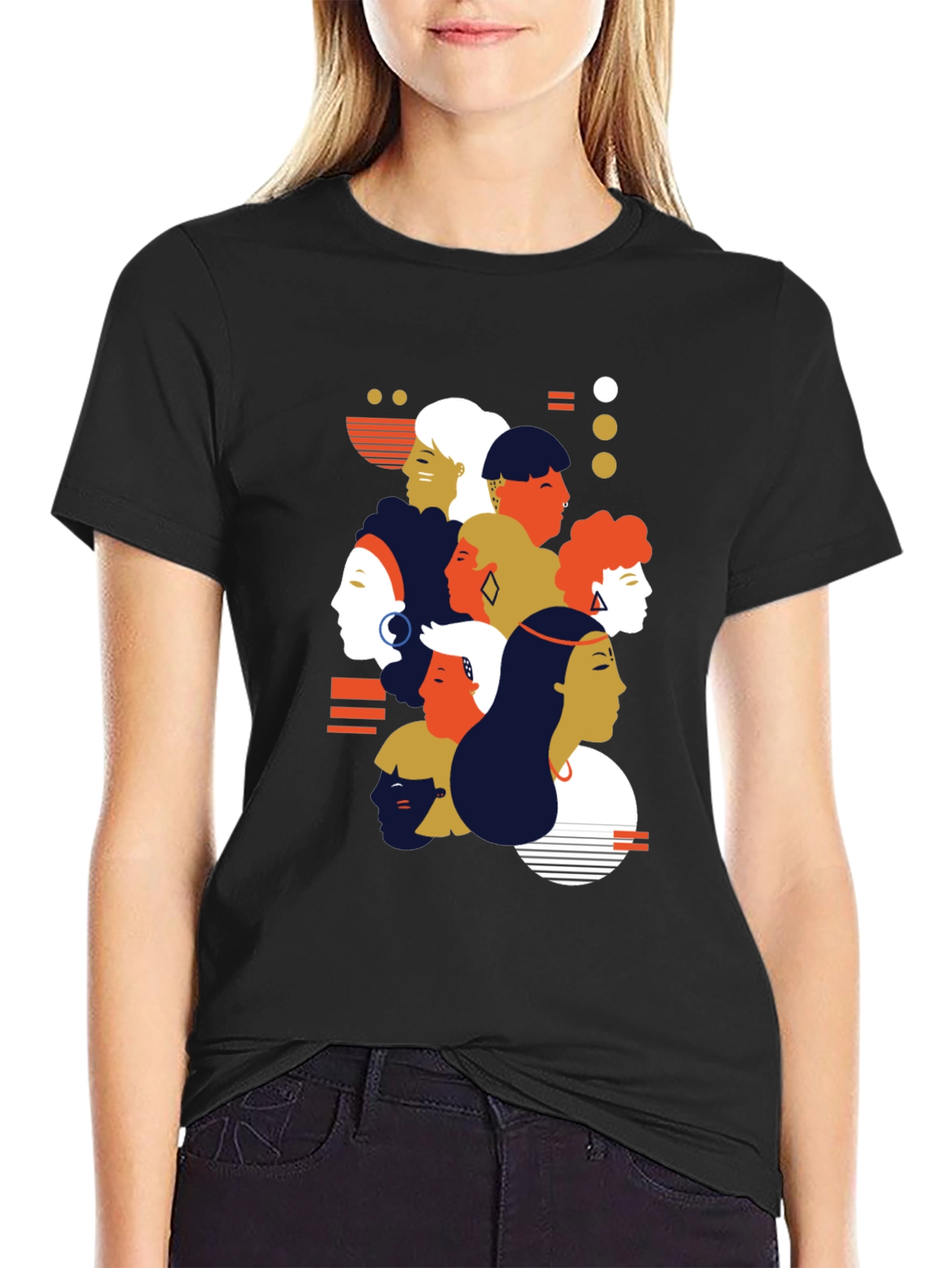 Diverse Faces Graphic Tee - Unisex Black T-Shirt