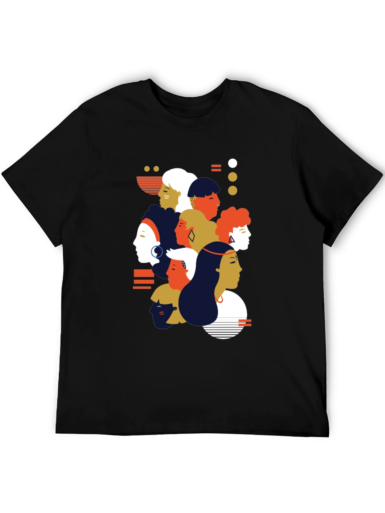 Diverse Faces Graphic Tee - Unisex Black T-Shirt