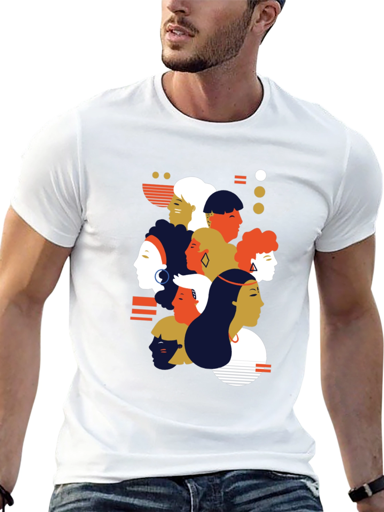 Diverse Faces Graphic Tee - Unisex Black T-Shirt