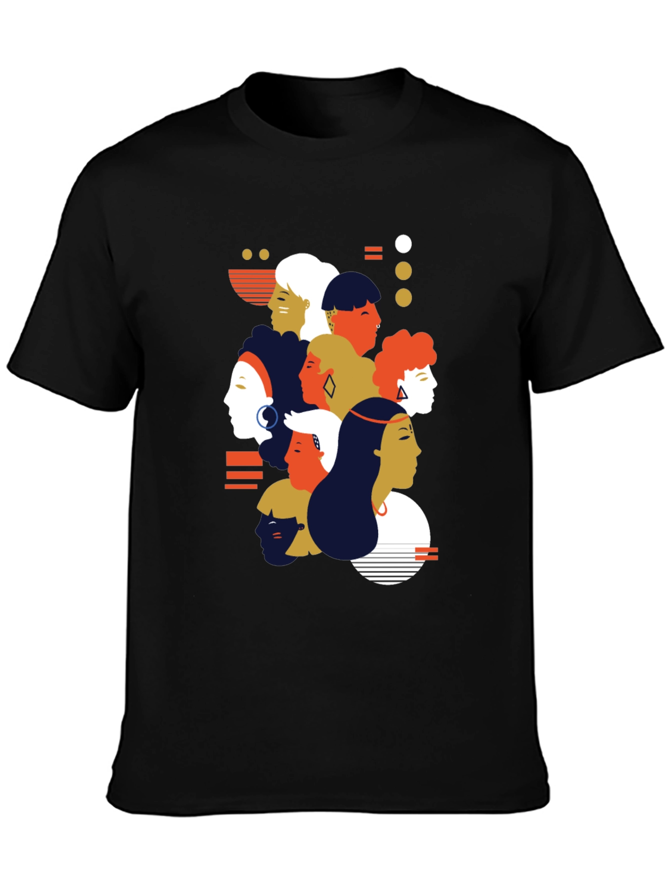 Diverse Faces Graphic Tee - Unisex Black T-Shirt