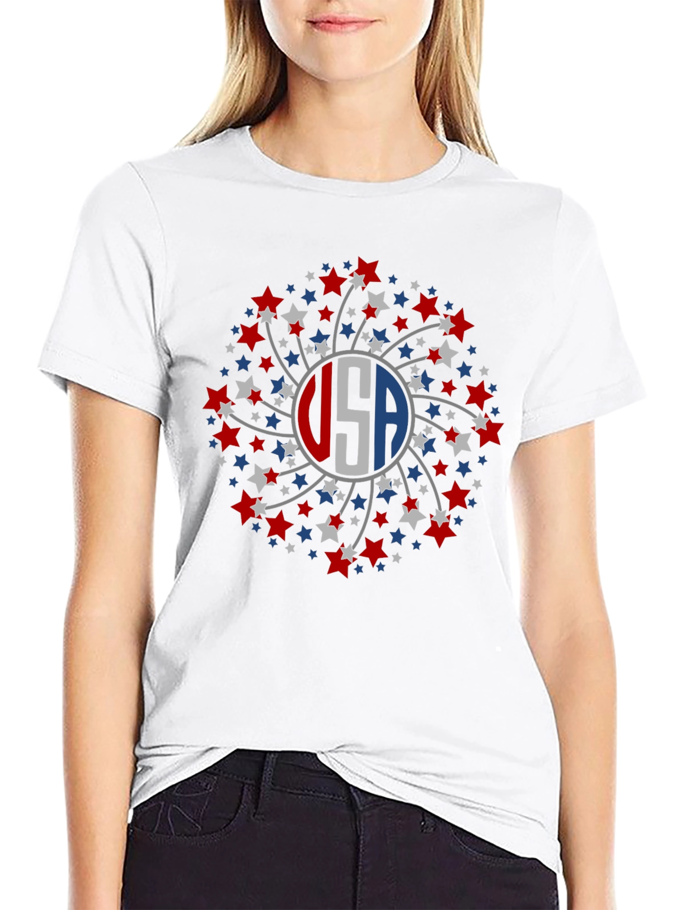 USA Starburst Graphic Tee - Patriotic Style