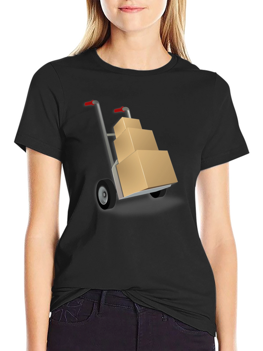 Moving Day T-Shirt - Hand Truck & Boxes Graphic Tee