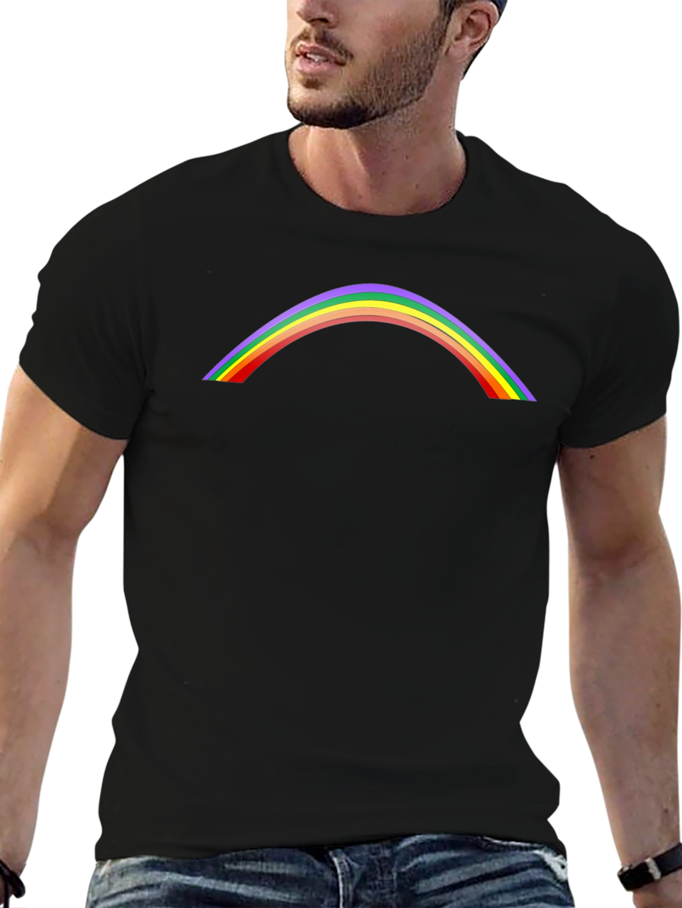 Rainbow Arch Graphic Tee - Stylish Casual Shirt