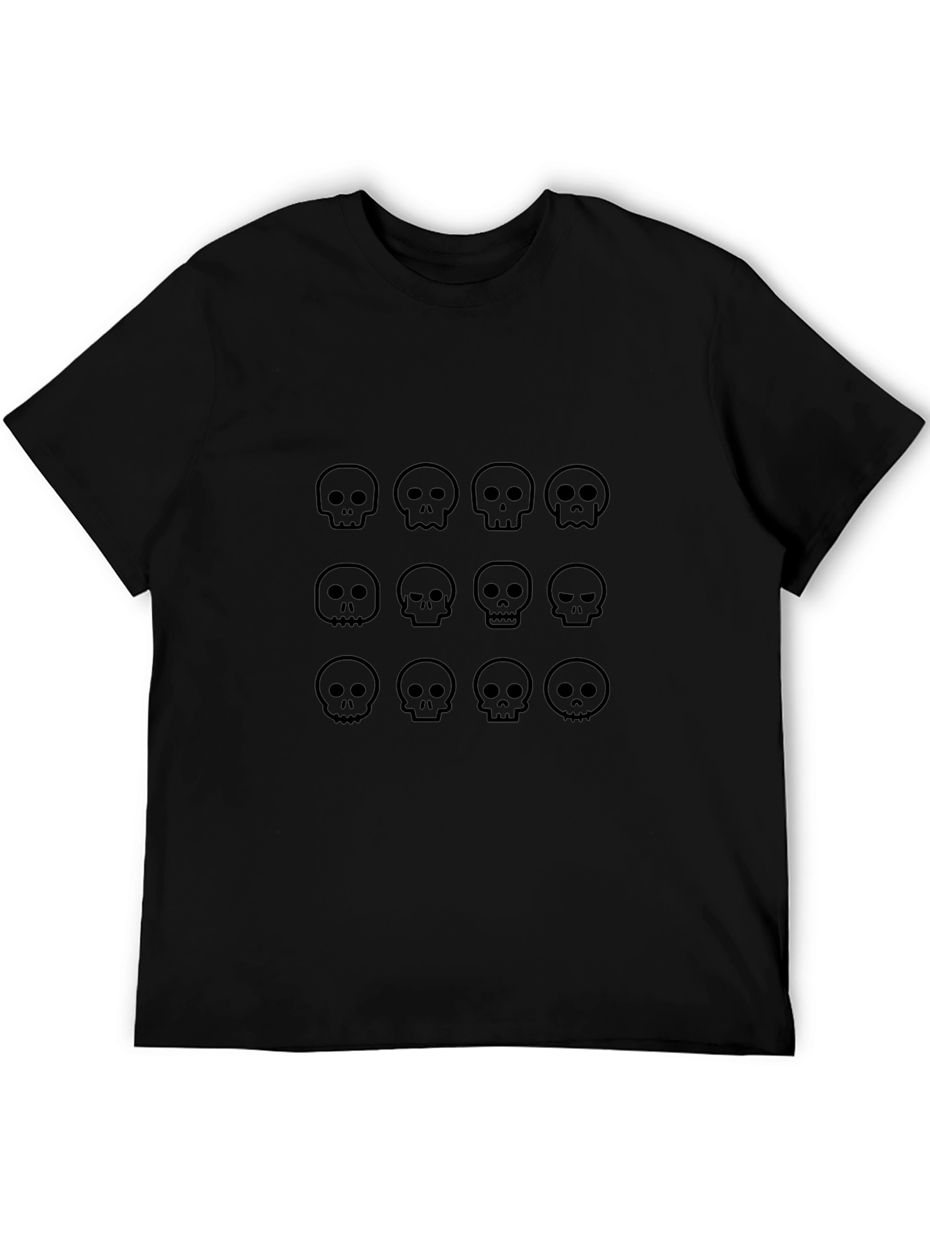 Skull Pattern Black T-Shirt
