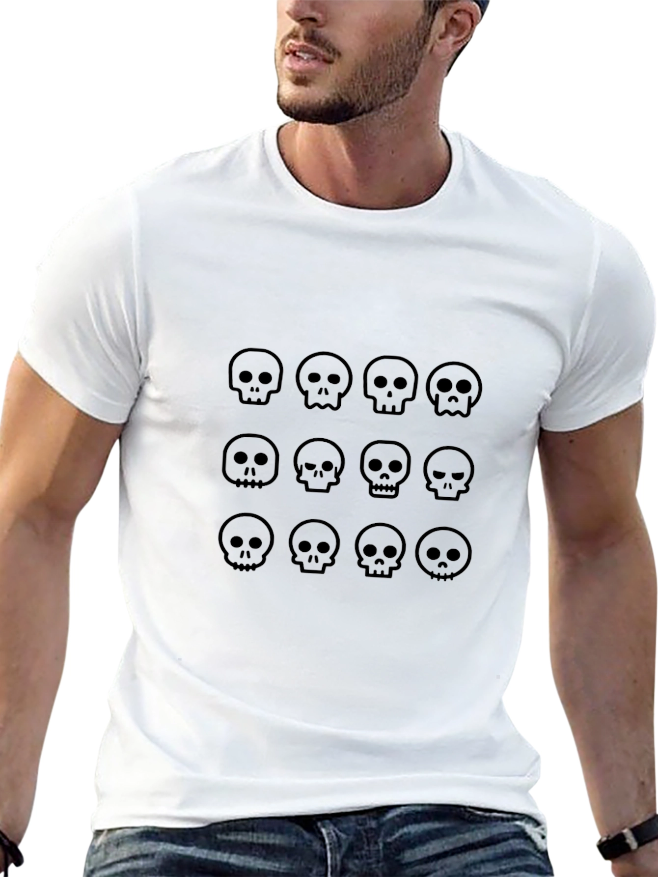 Skull Pattern Black T-Shirt