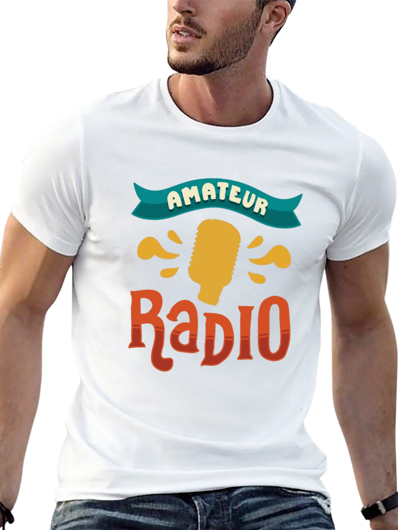 Amateur Radio Graphic Tee - Black Cotton T-Shirt