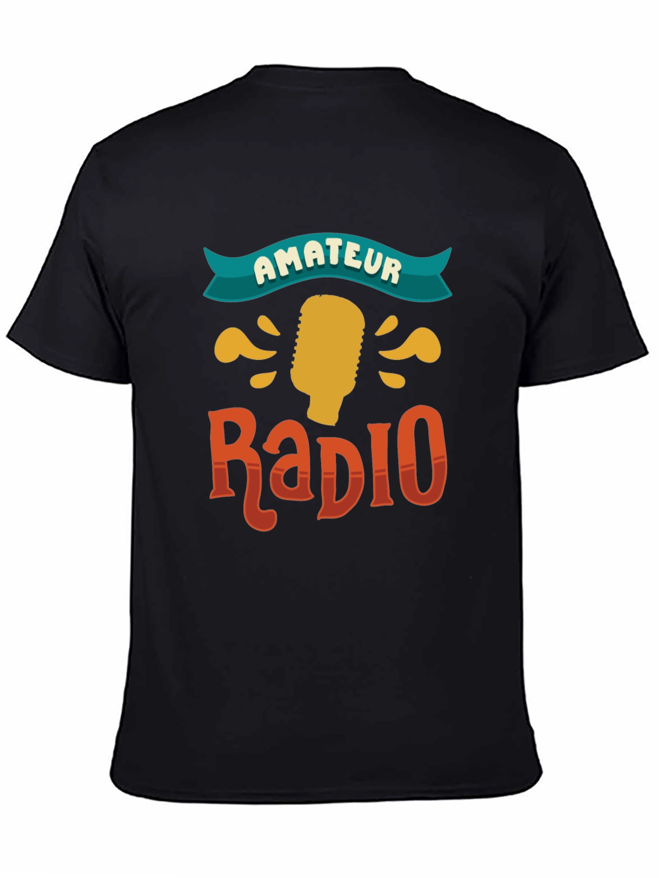 Amateur Radio Graphic Tee - Black Cotton T-Shirt