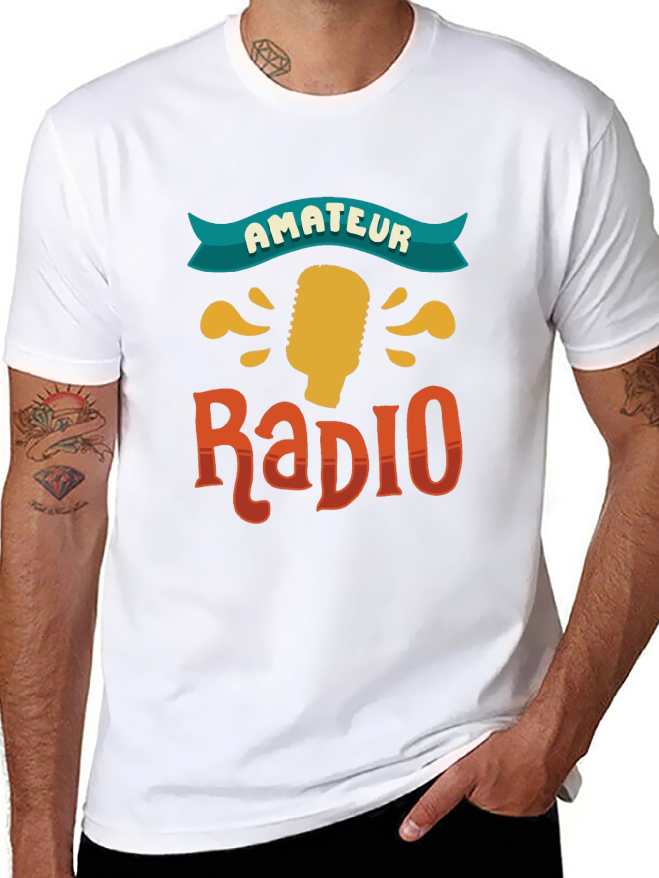 Amateur Radio Graphic Tee - Black Cotton T-Shirt