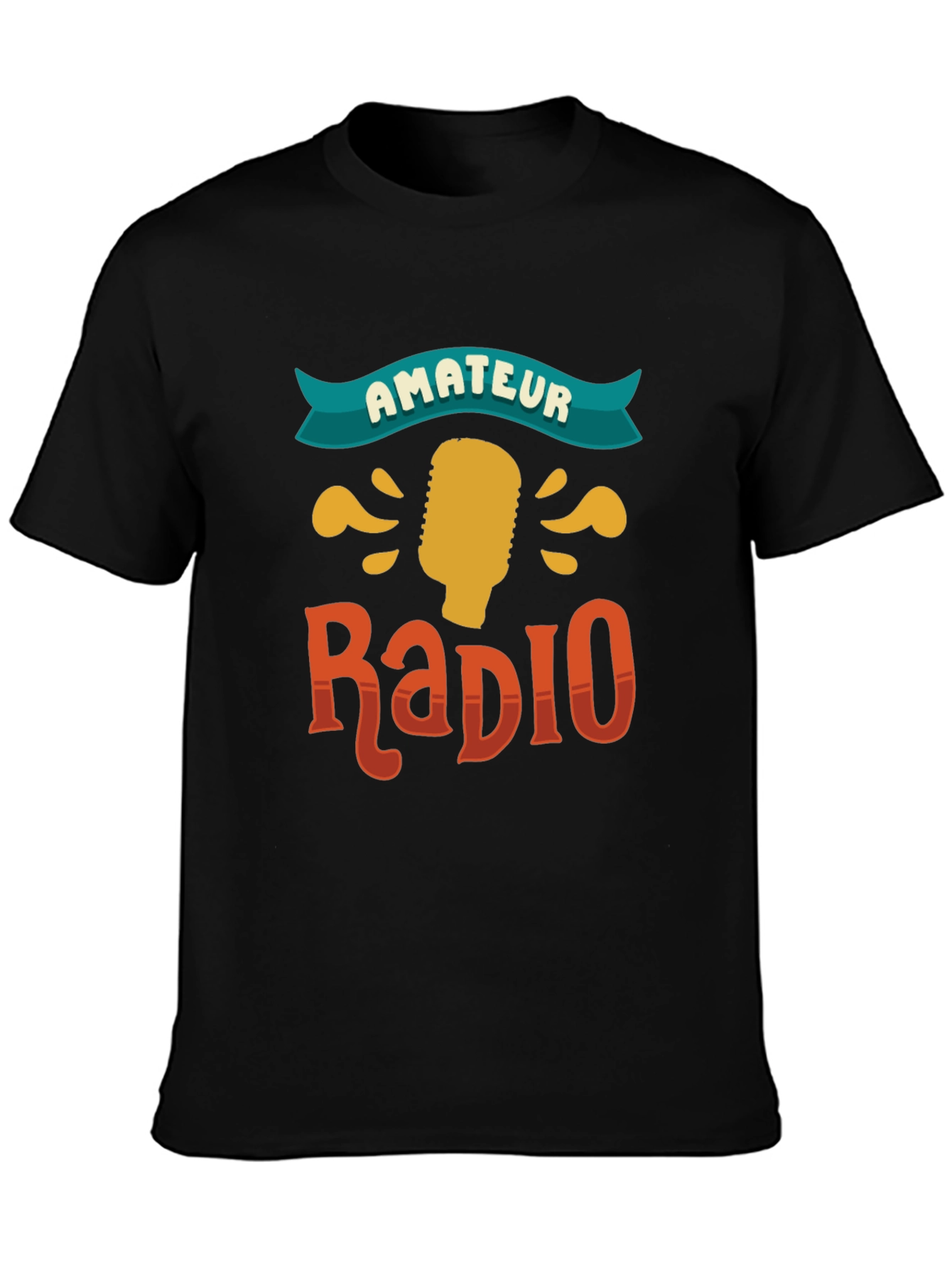 Amateur Radio Graphic Tee - Black Cotton T-Shirt
