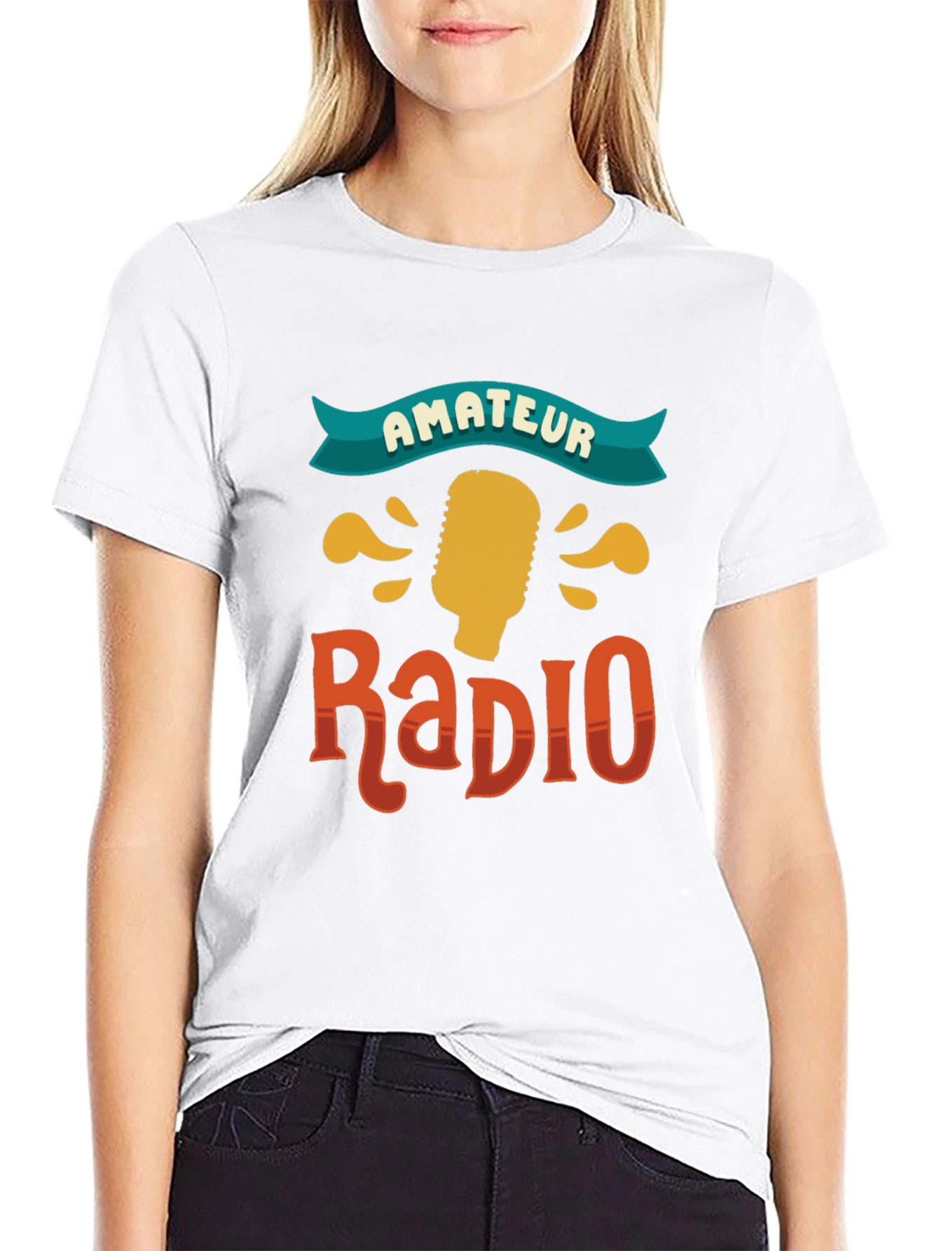Amateur Radio Graphic Tee - Black Cotton T-Shirt